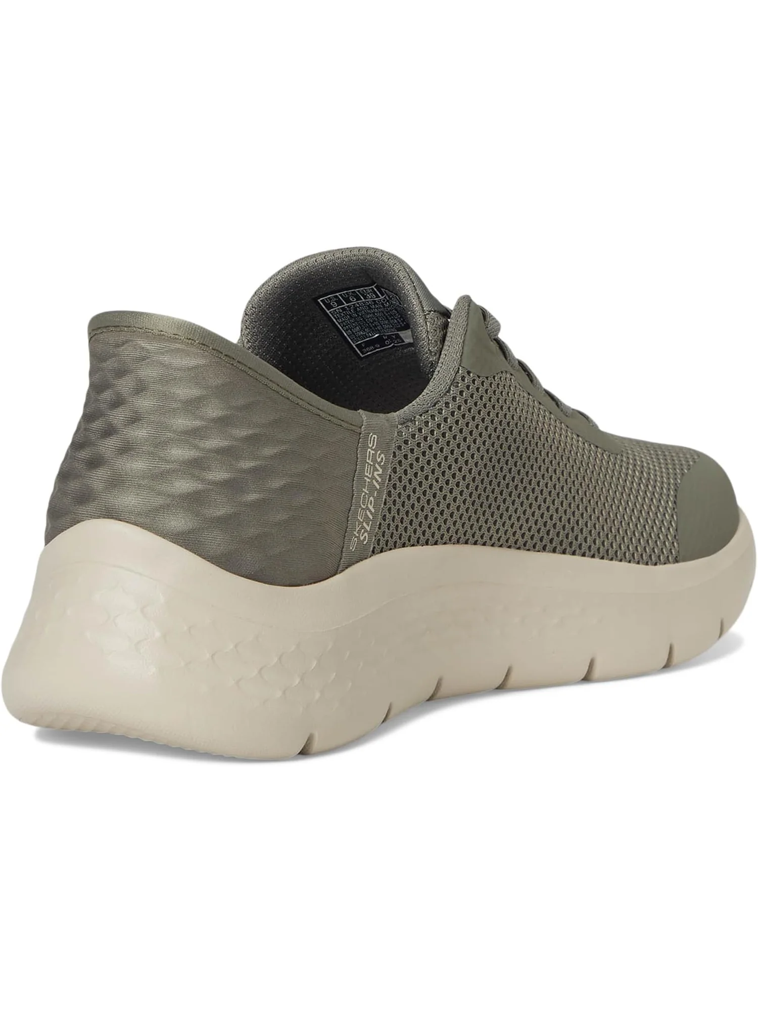 Кроссовки SKECHERS Performance Go Walk Flex Hands Free Slip-Ins - Grand Entry — изображение 5 из 7, оливковый