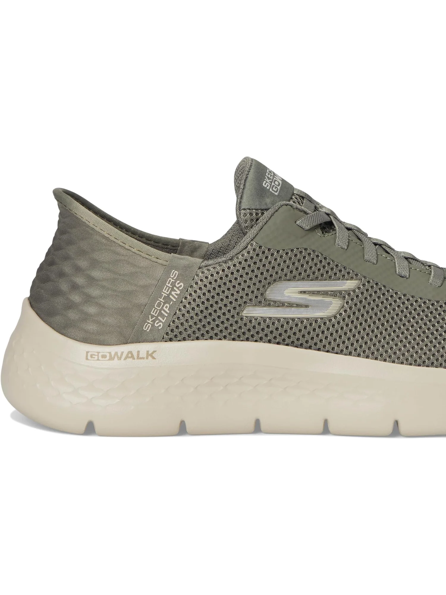 Кроссовки SKECHERS Performance Go Walk Flex Hands Free Slip-Ins - Grand Entry — изображение 6 из 7, оливковый
