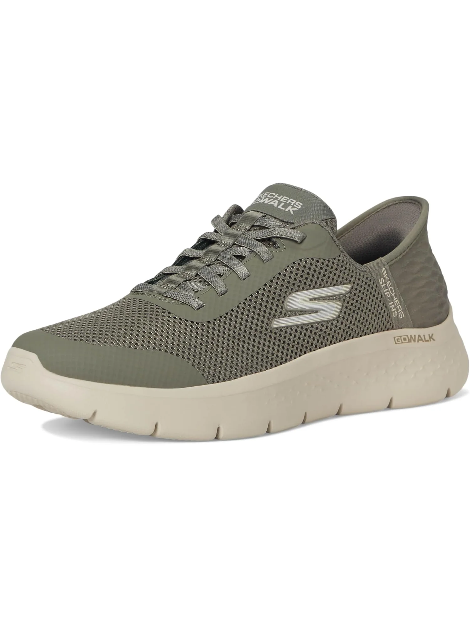 Кроссовки SKECHERS Performance Go Walk Flex Hands Free Slip-Ins - Grand Entry — изображение 7 из 7, оливковый