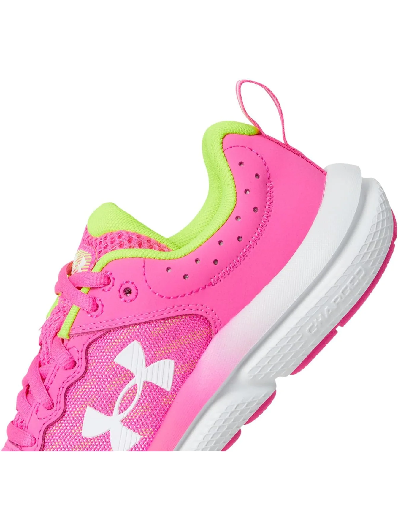 Кроссовки Under Armour Kids Assert 10 — изображение 6 из 7, розовый/желтый/белый
