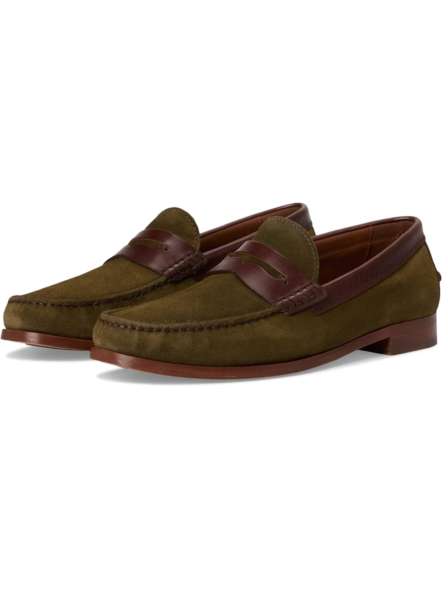 Лоферы Johnston & Murphy Collection Men's Baldwin Penny — изображение 1 из 7, оливковый/коричневый