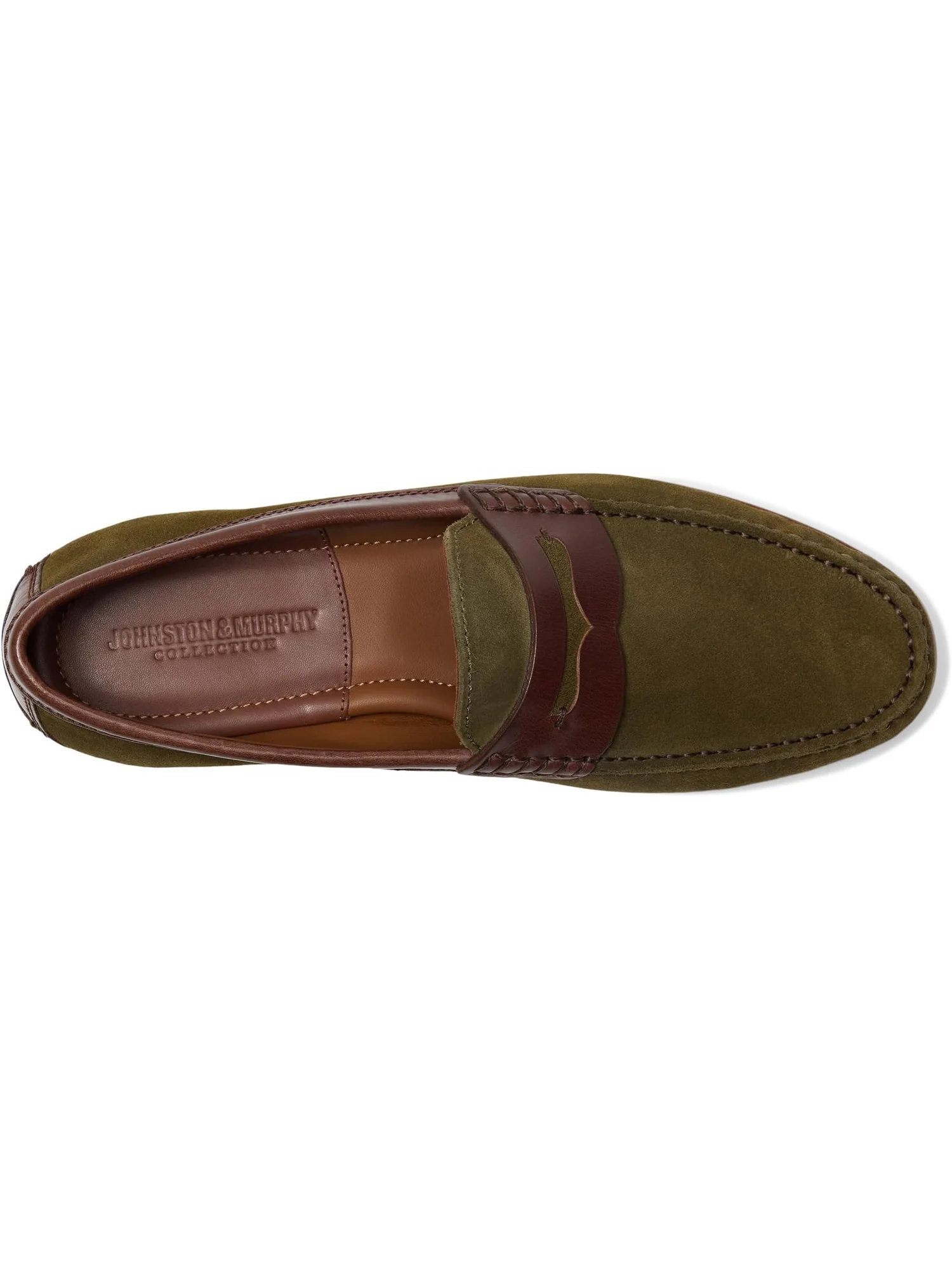 Лоферы Johnston & Murphy Collection Men's Baldwin Penny — изображение 2 из 7, оливковый/коричневый