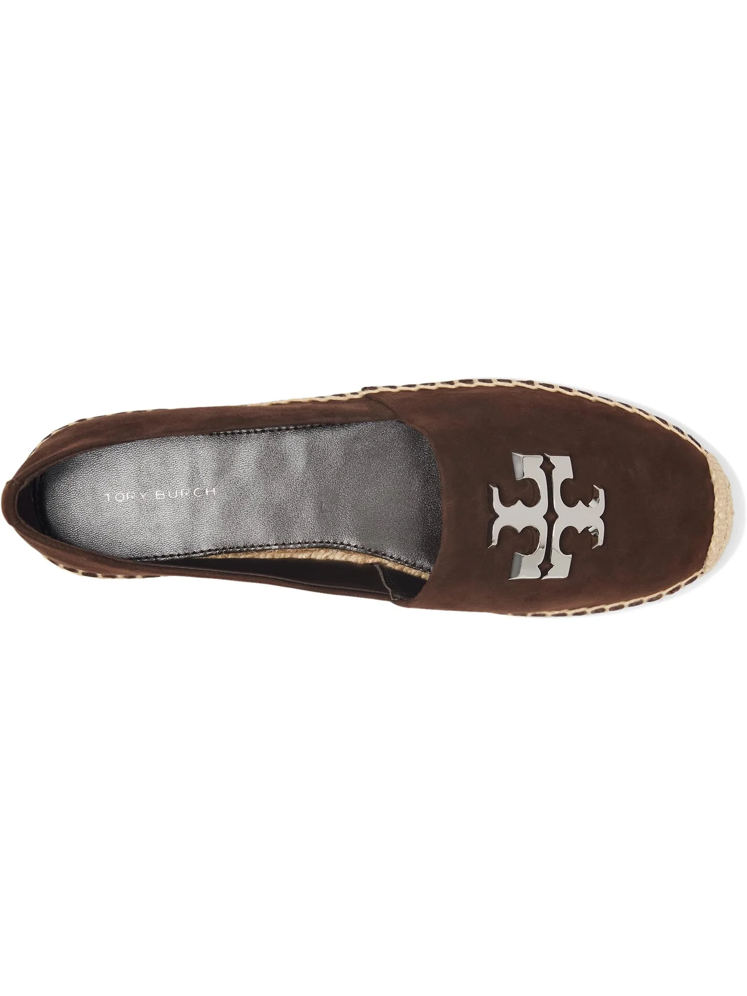 Лоферы Tory Burch Eleanor Espadrille — изображение 2 из 7, темный/серебристый