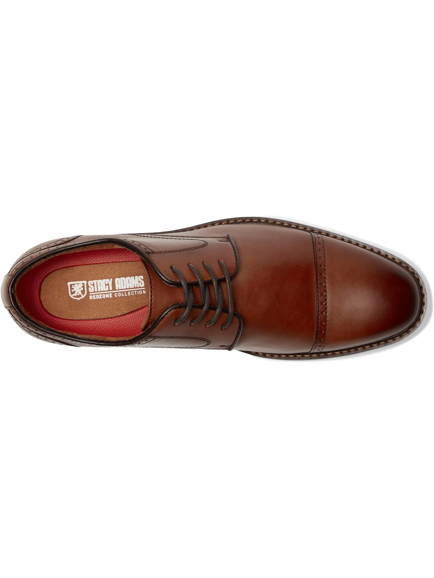 Оксфорды Stacy Adams Men's Bailey Cap Toe Lace-Up — изображение 2 из 7, бренди