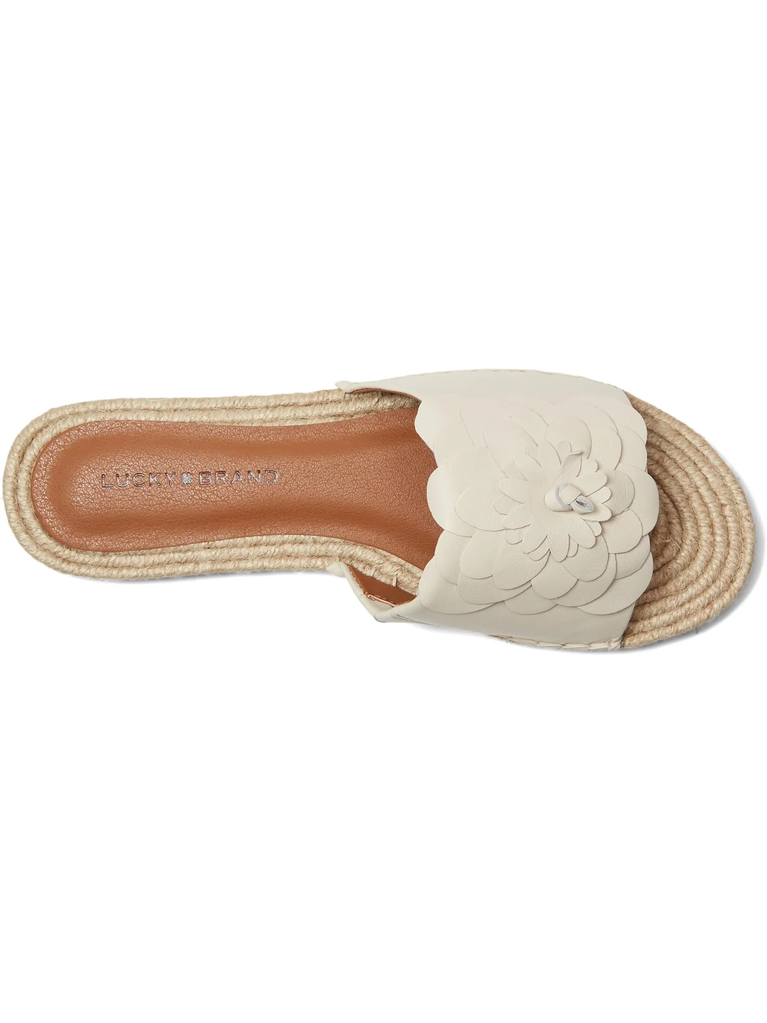 Сандалии Lucky Brand Biricha Floral Flat Sandals — изображение 2 из 7, белый