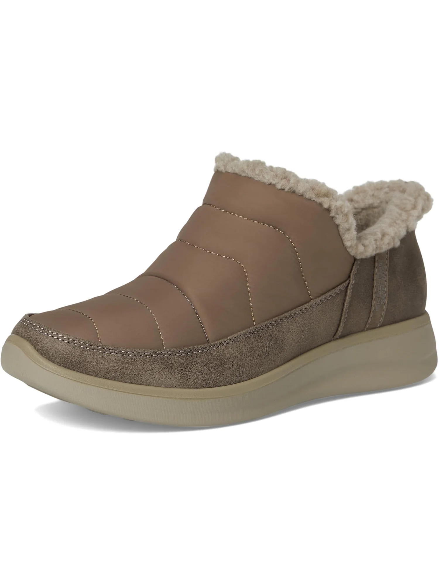 Тапочки SKECHERS Women's Cozy Escape - Snow Puff Hands Free Slip-ins — изображение 7 из 7, тауп