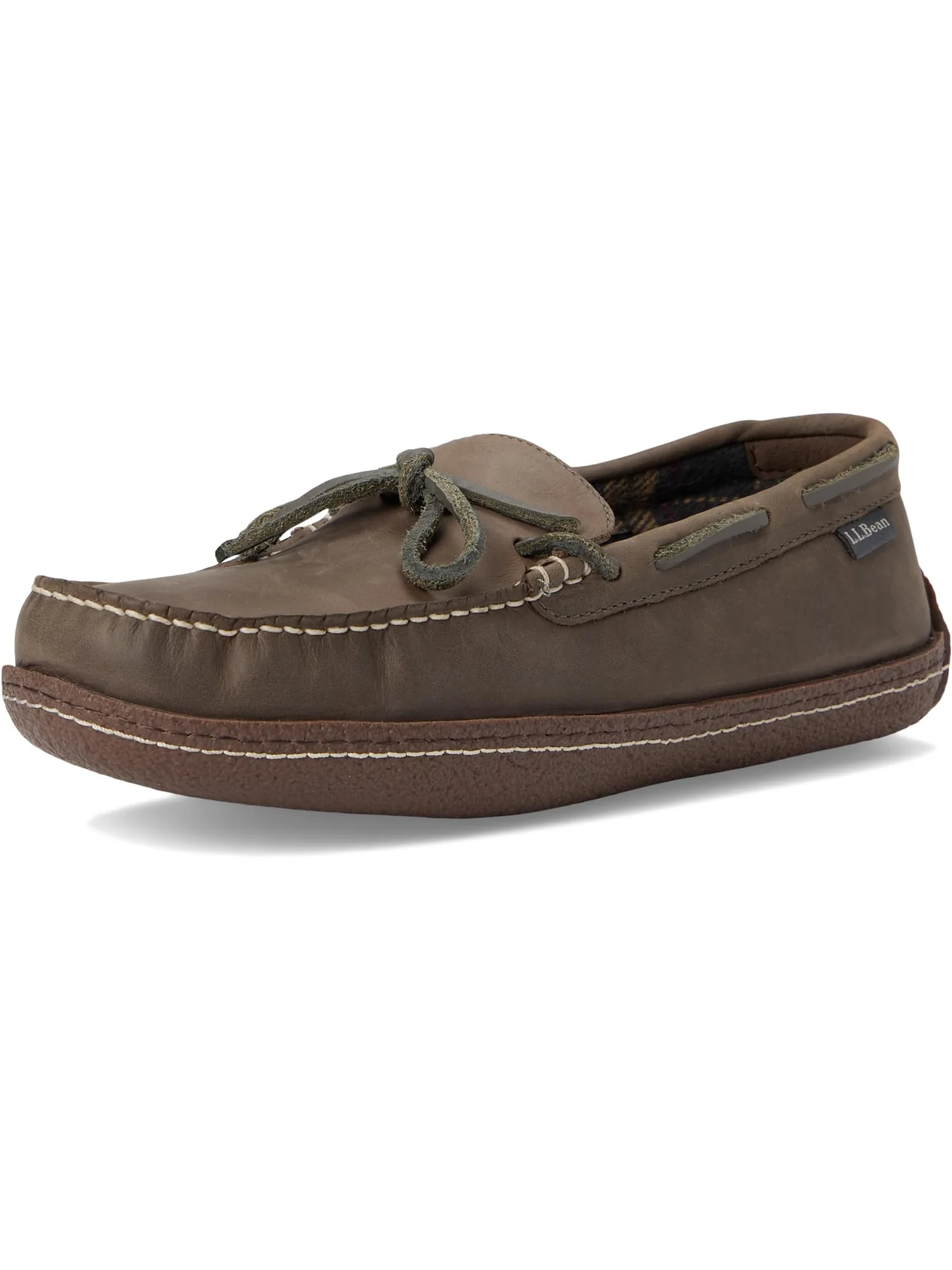 Тапочки L.L.Bean Hand Sewn Slippers Flannel-Lined — изображение 7 из 7, серый