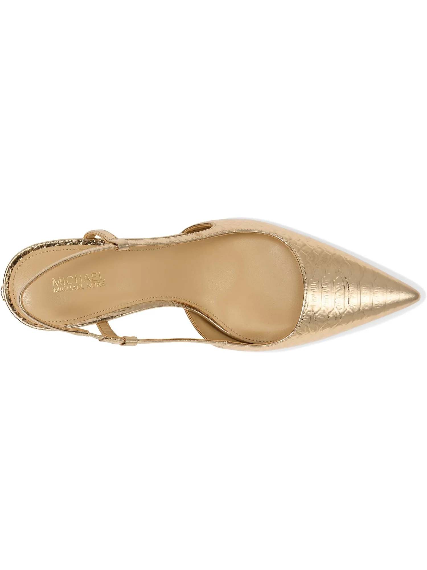 Туфли MICHAEL Michael Kors Alora Mid Sling — изображение 2 из 7, бледный золотистый