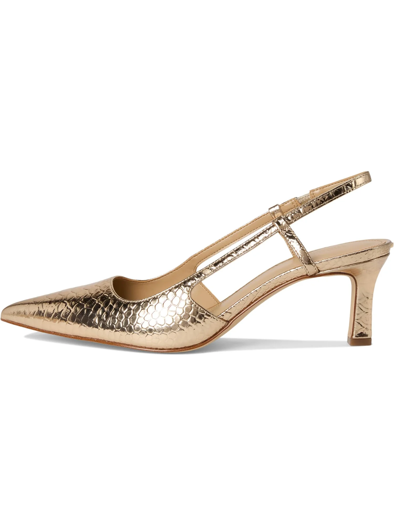 Туфли MICHAEL Michael Kors Alora Mid Sling — изображение 4 из 7, бледный золотистый