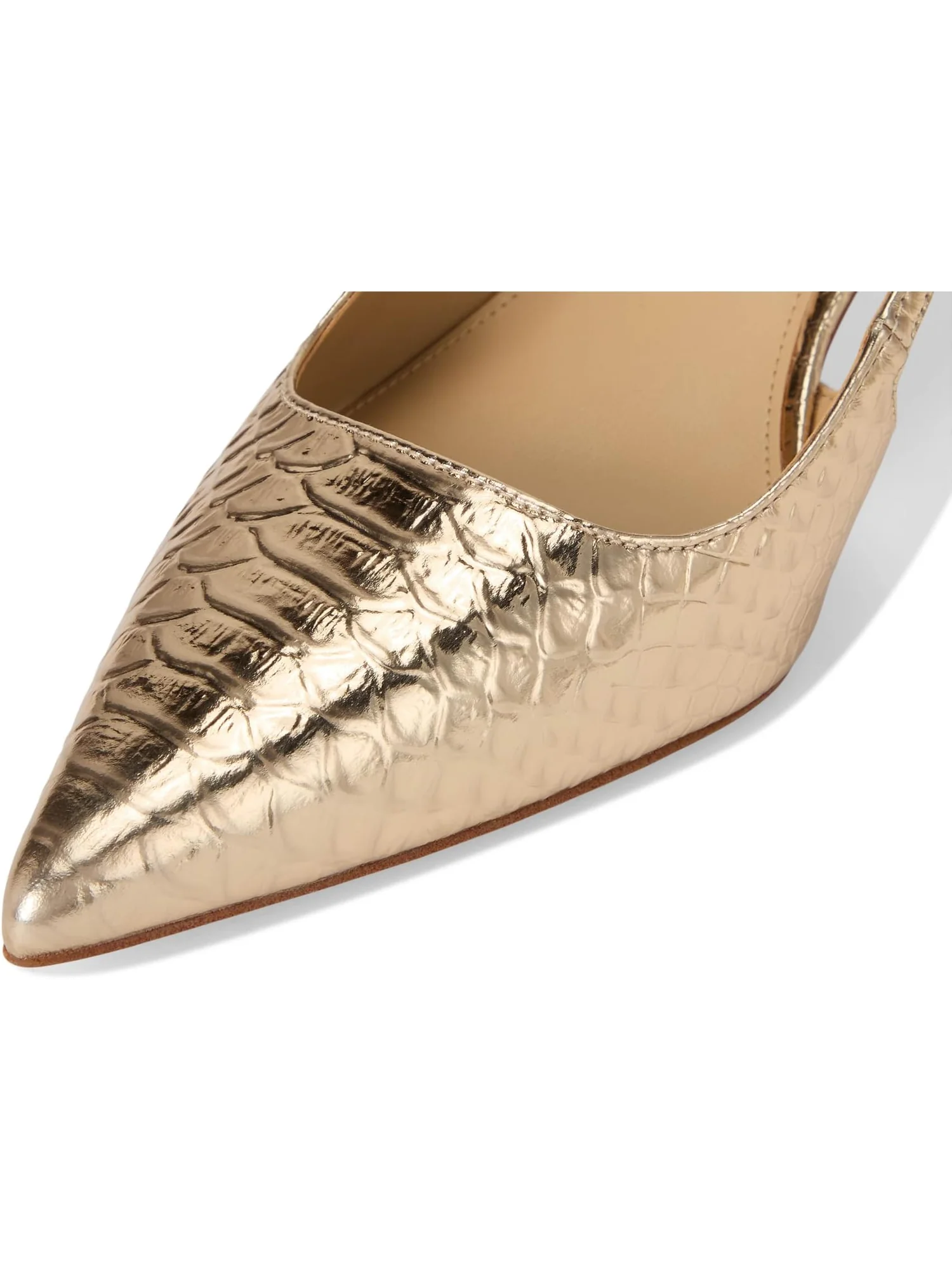 Туфли MICHAEL Michael Kors Alora Mid Sling — изображение 6 из 7, бледный золотистый