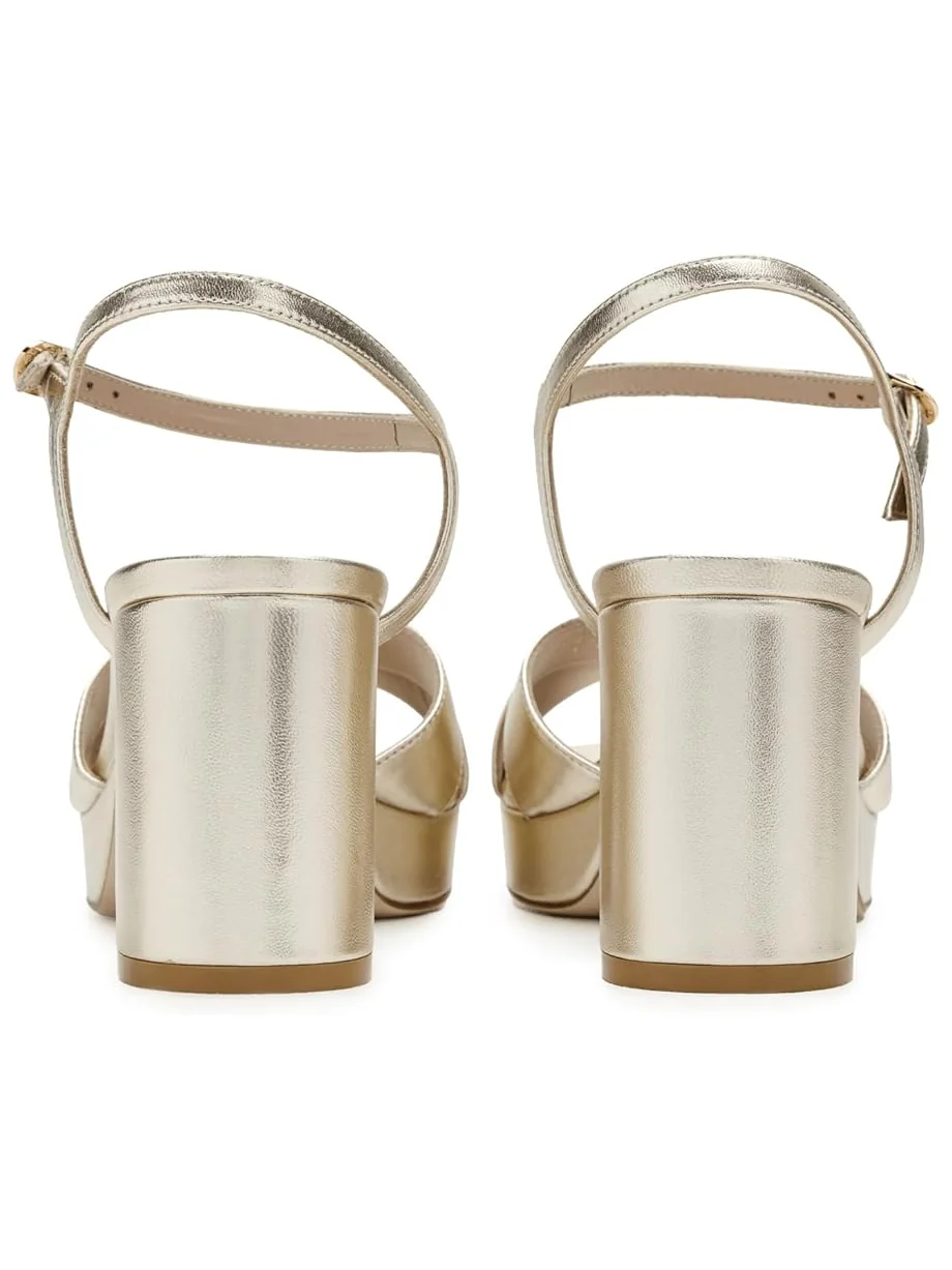 Женские туфли Stuart Weitzman Dayna Platform 80 — изображение 5 из 6, светлый золотистый