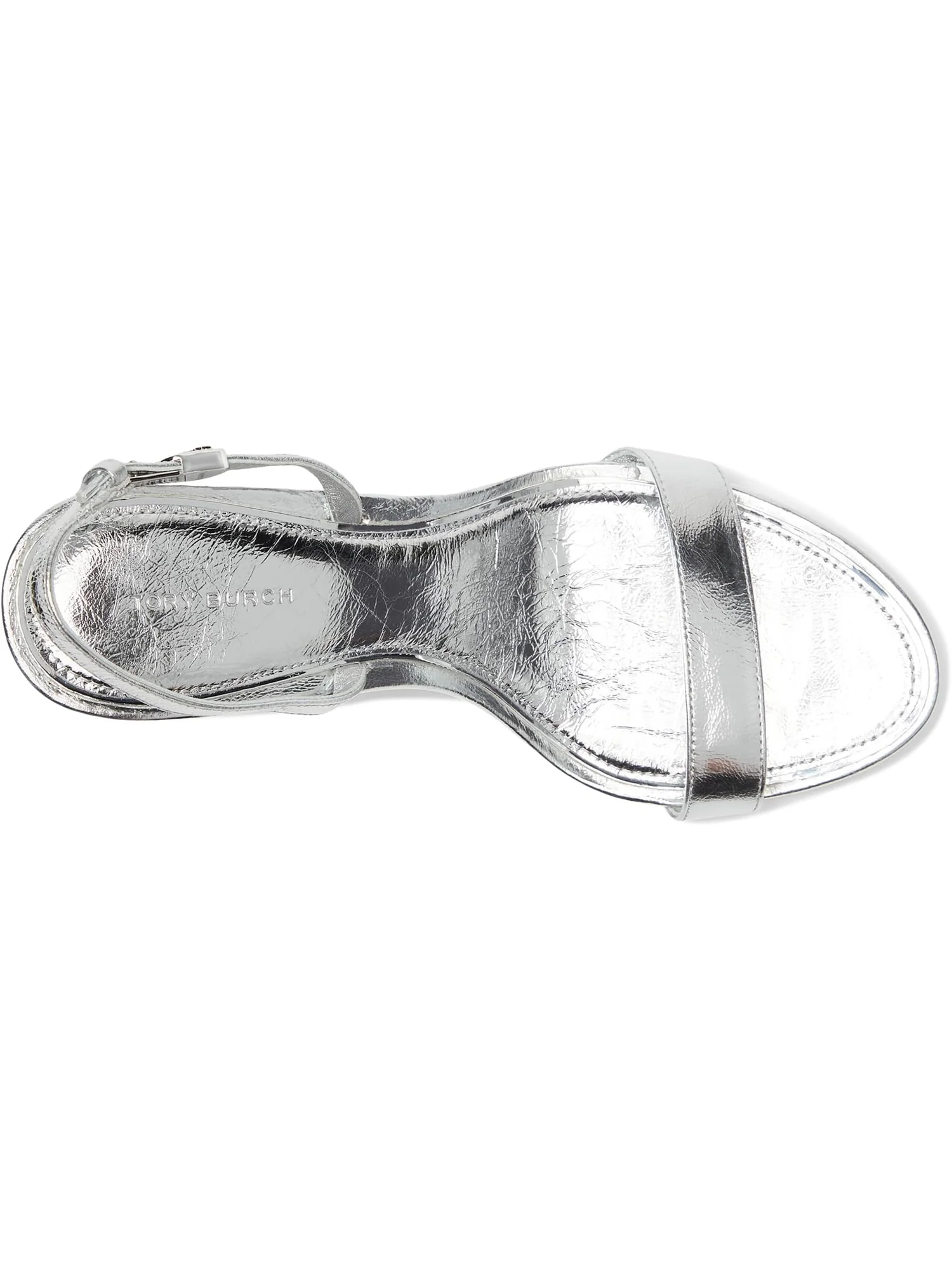 Туфли Tory Burch Double T Buckle Heel Sandals 85 mm — изображение 2 из 7, серебристый