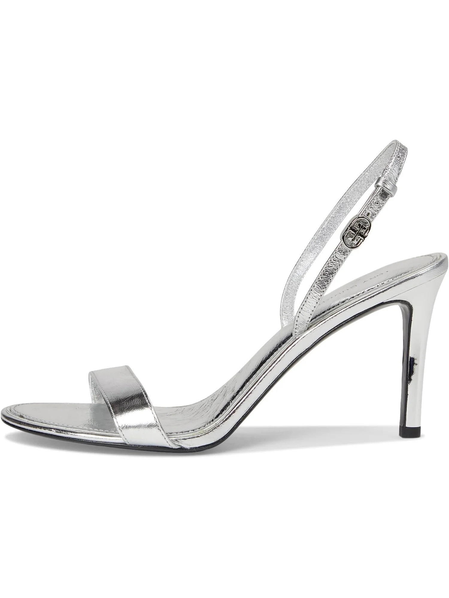 Туфли Tory Burch Double T Buckle Heel Sandals 85 mm — изображение 4 из 7, серебристый