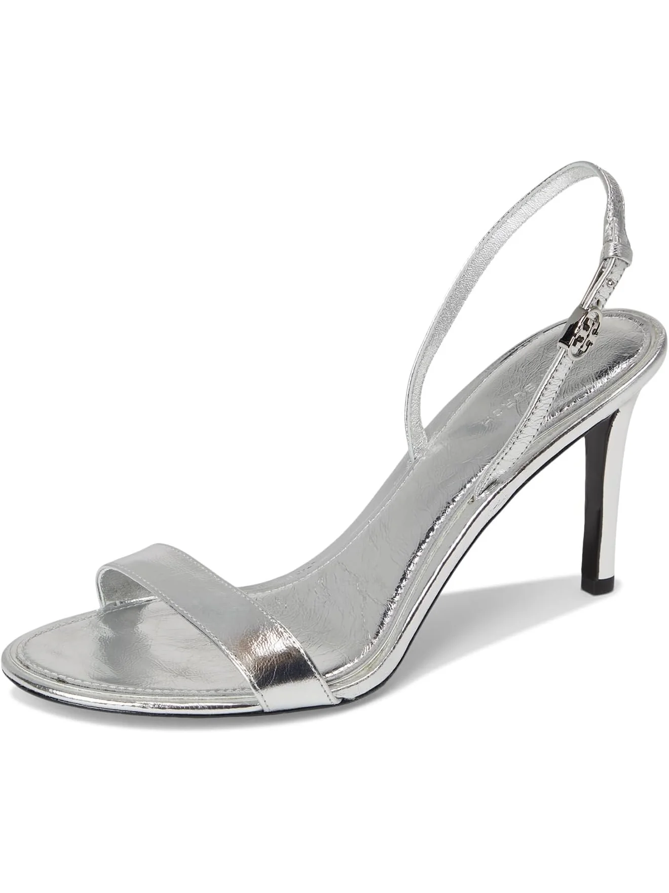 Туфли Tory Burch Double T Buckle Heel Sandals 85 mm — изображение 7 из 7, серебристый