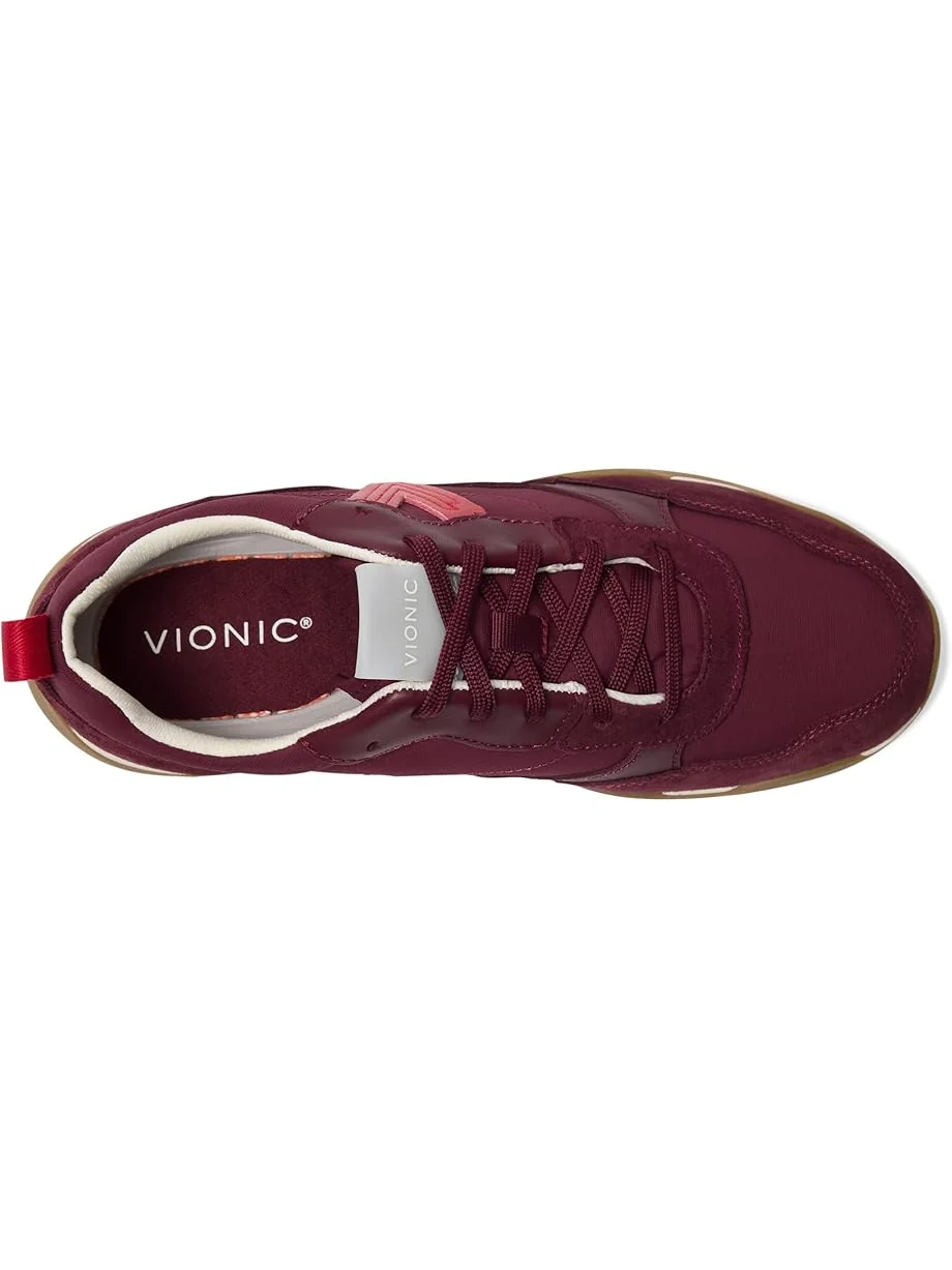 Женские кроссовки VIONIC Walk Slim Glide, Cherry Jubilee Leather/Suede — изображение 2 из 7, вишневый