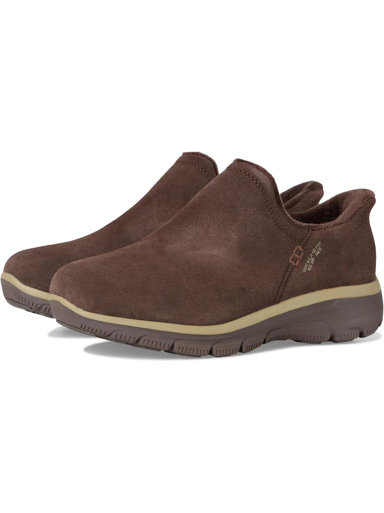 Лоферы SKECHERS Women's Easy Going - Modern Hour Suede Hands Free Slip-Ins — изображение 1 из 7, шоколад