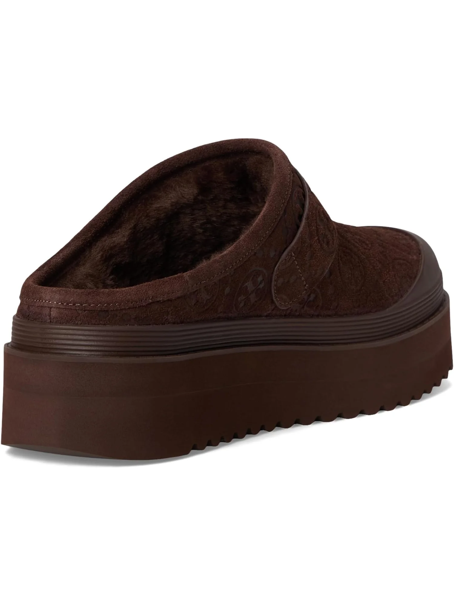 Сабо Tory Burch Women's Mellow Shearling Platform Mule — изображение 5 из 7, темный/серебристый