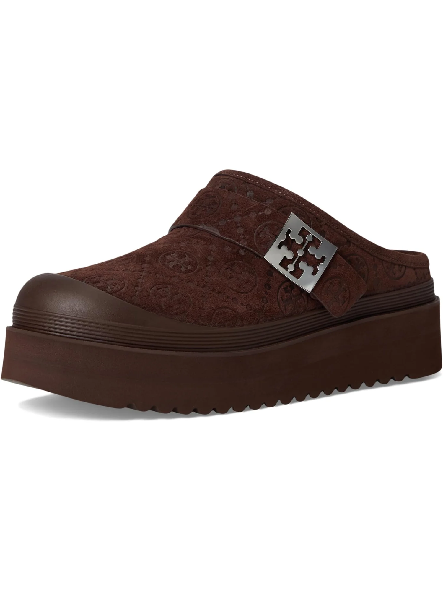 Сабо Tory Burch Women's Mellow Shearling Platform Mule — изображение 7 из 7, темный/серебристый
