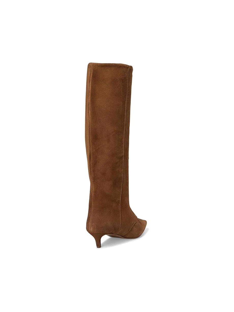 Женские ботинки Steve Madden Luca, Chesnut Suede Wide Calf — изображение 5 из 7, каштановый