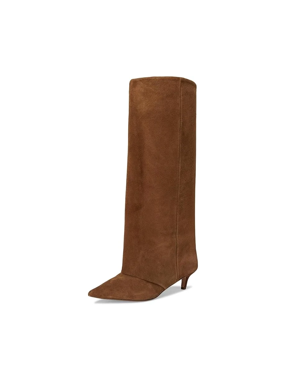 Женские ботинки Steve Madden Luca, Chesnut Suede Wide Calf — изображение 7 из 7, каштановый