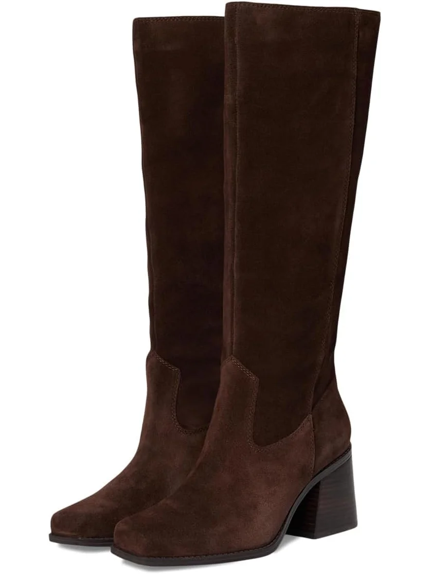 Ботинки Vince Camuto Women's Sangeti Wide Calf Stacked Heel Knee High Boot — изображение 1 из 7, брауни