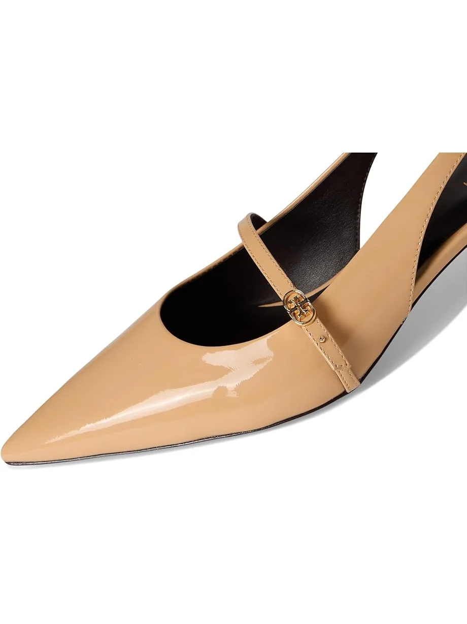 Женские туфли-лодочки Tory Burch Double T Buckle Mary Jane 45mm, Cantucci/Cantucci — изображение 6 из 7, бежевый