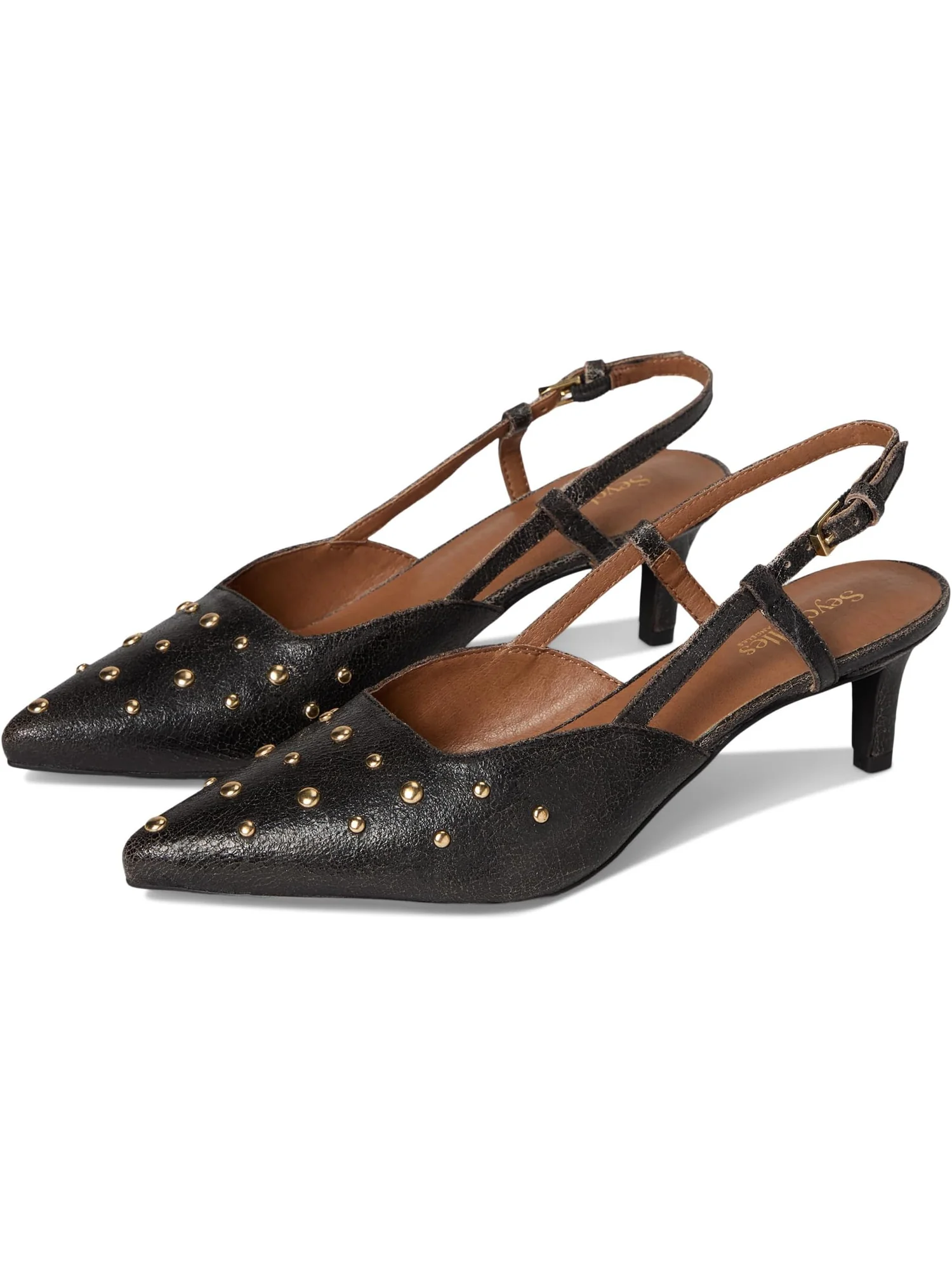 Туфли Seychelles Women's Crawford Crackle Leather Pump — изображение 1 из 7, черный/бежевый
