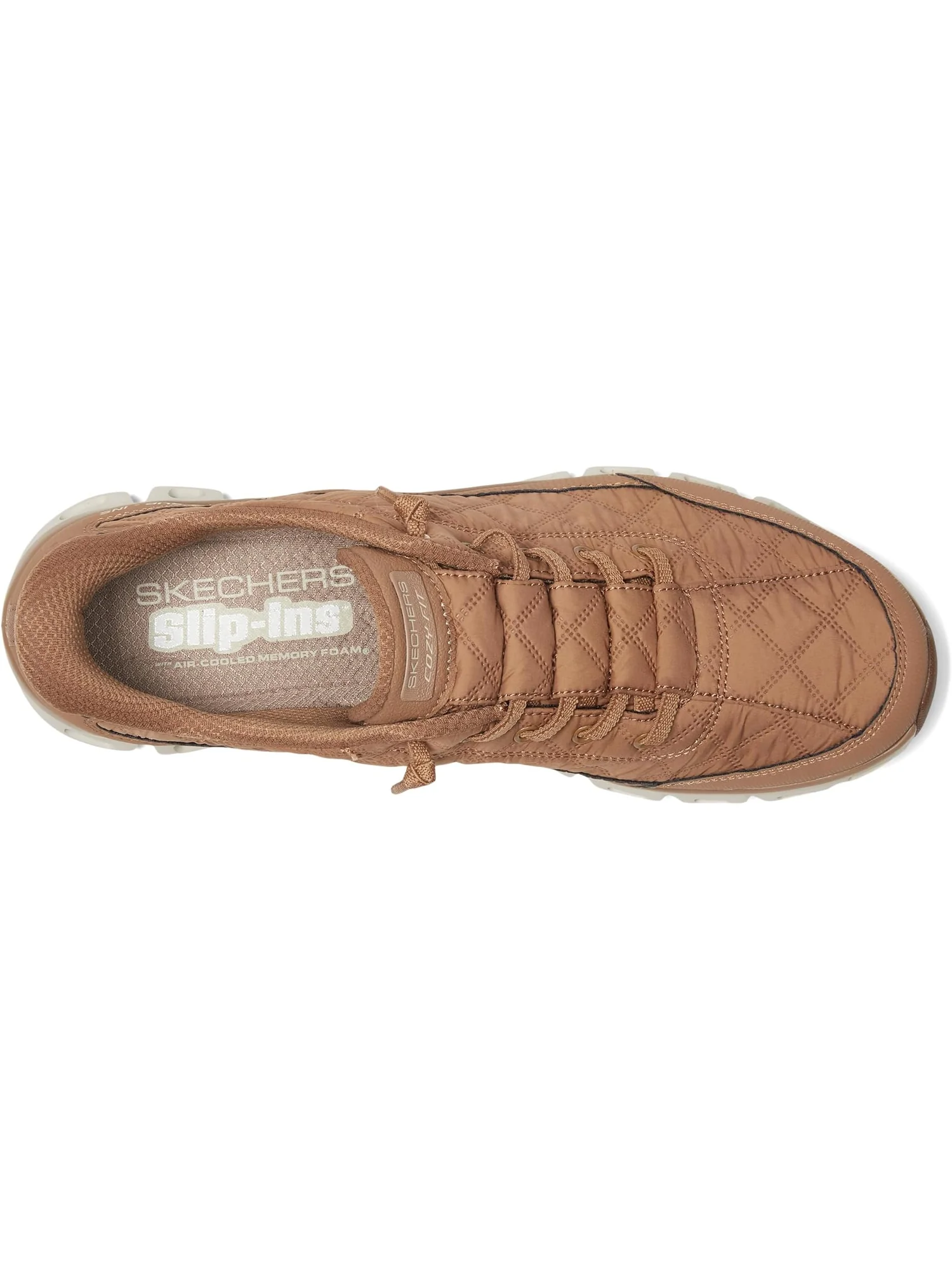 Кроссовки SKECHERS Women's Glide-step - At Ease Cozy Fit Hands Free Slip-Ins — изображение 2 из 7, орех