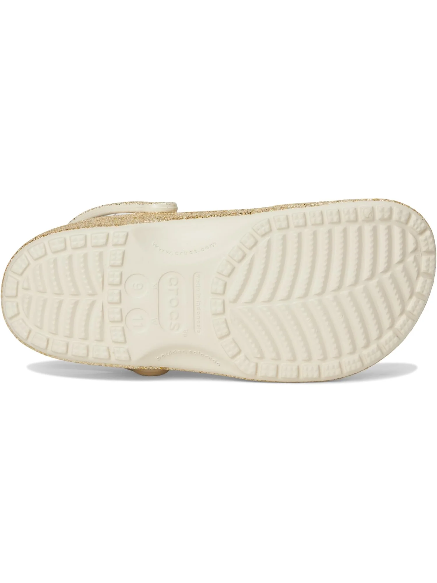 Сабо Crocs Unisex Classic Clog - Glitter — изображение 3 из 7, бежевый
