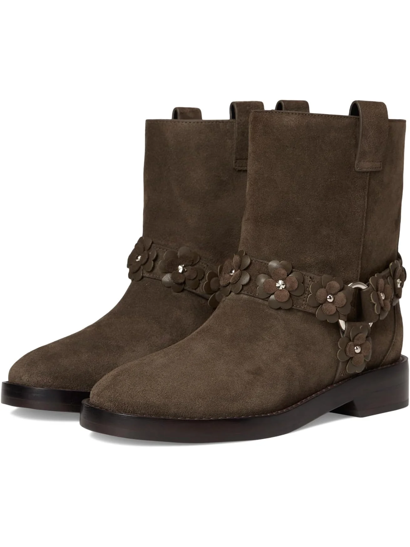 Ботинки Kate Spade New York Women's Spade Flower Garden Suede Moto Boots — изображение 1 из 7, приглушенный шалфей