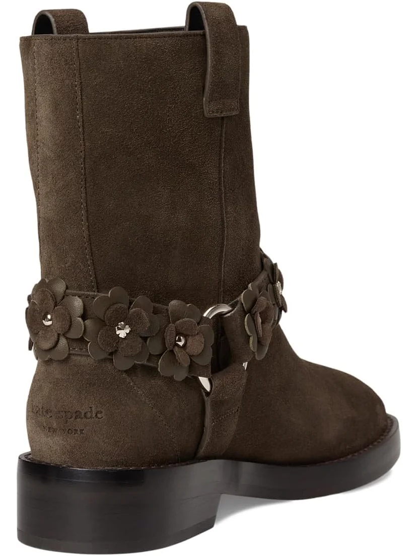 Ботинки Kate Spade New York Women's Spade Flower Garden Suede Moto Boots — изображение 5 из 7, приглушенный шалфей
