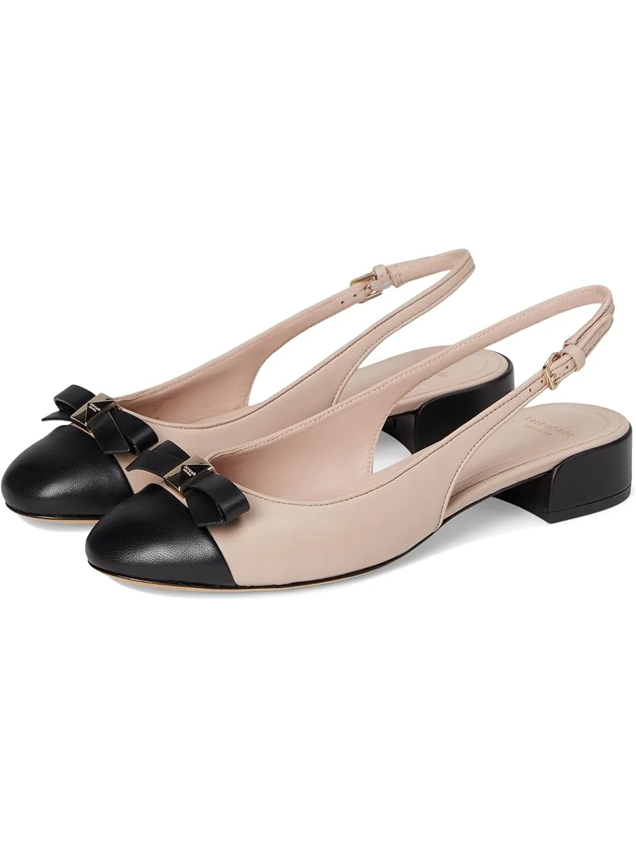 Женские туфли-лодочки Kate Spade New York Deco Bow Smooth Leather Slingback — изображение 1 из 7, пергаментный