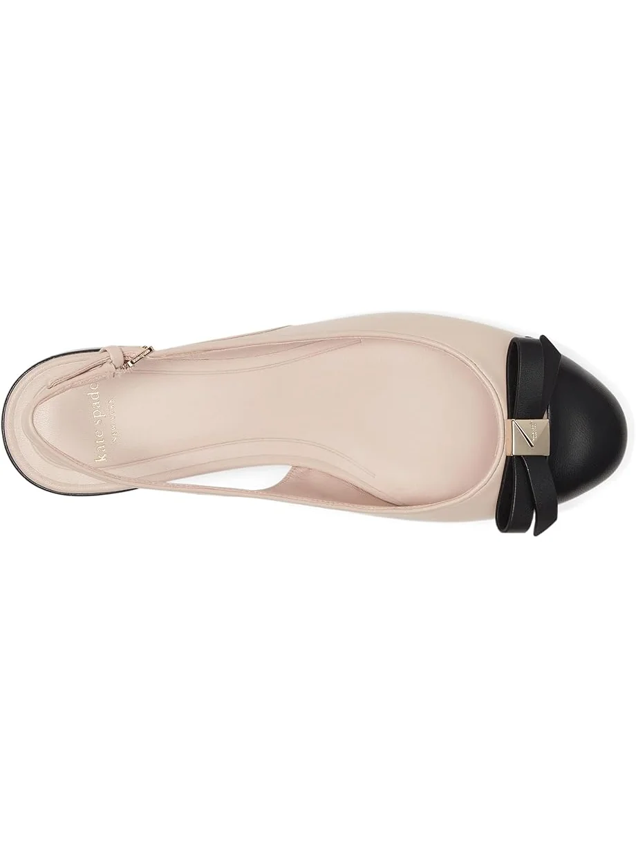 Женские туфли-лодочки Kate Spade New York Deco Bow Smooth Leather Slingback — изображение 2 из 7, пергаментный