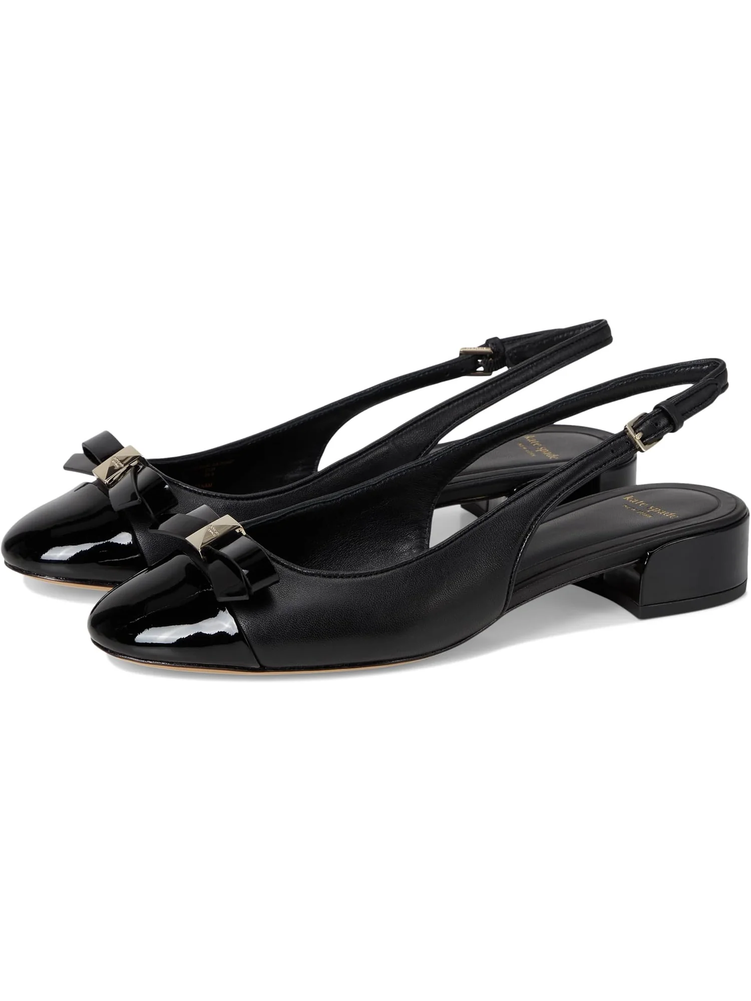Туфли Kate Spade New York Women's Deco Bow Smooth Leather Slingback Pumps