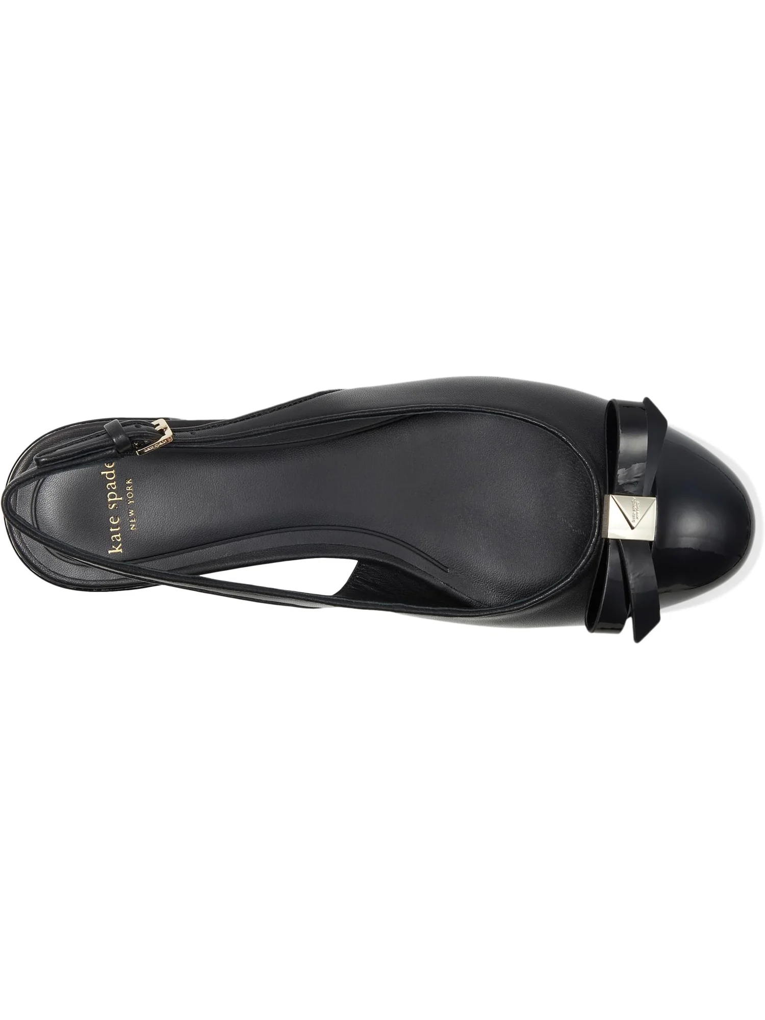 Туфли Kate Spade New York Women's Deco Bow Smooth Leather Slingback Pumps — изображение 2 из 7, черный