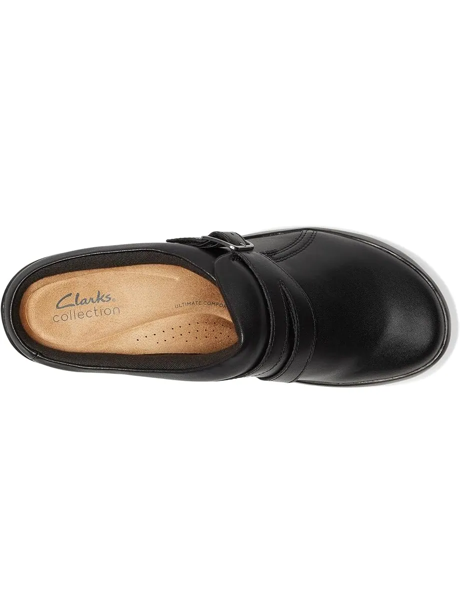 Клоги женские Clarks Angie Braley, натуральная кожа — изображение 2 из 7, черный