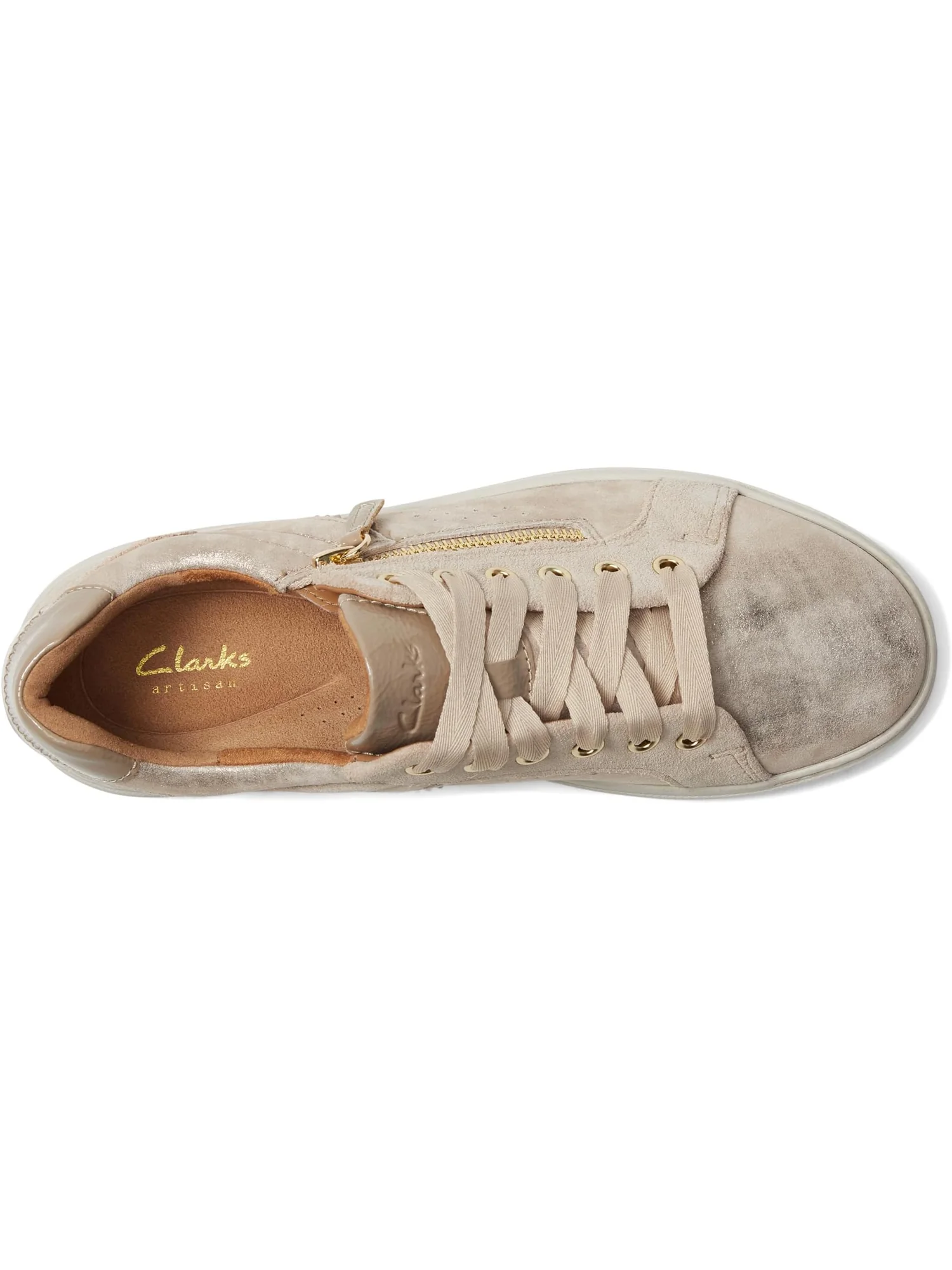 Кроссовки Clarks Women's Nalle Zen, Metallic Leather — изображение 2 из 7, серебристый