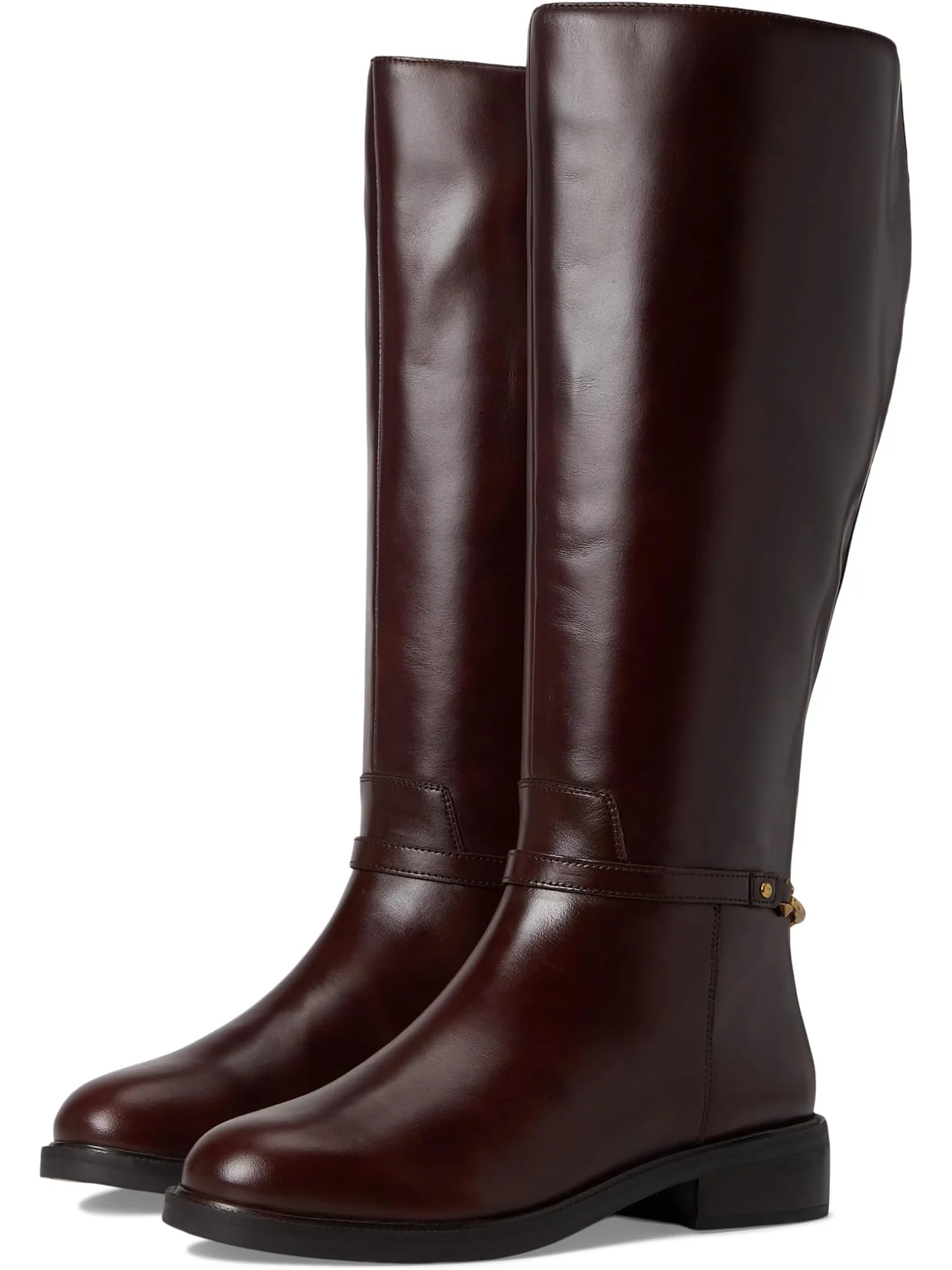 Ботинки Vince Camuto Women's Adria Ankle Link Wide Calf Knee High Riding Boot — изображение 1 из 7, коричневый