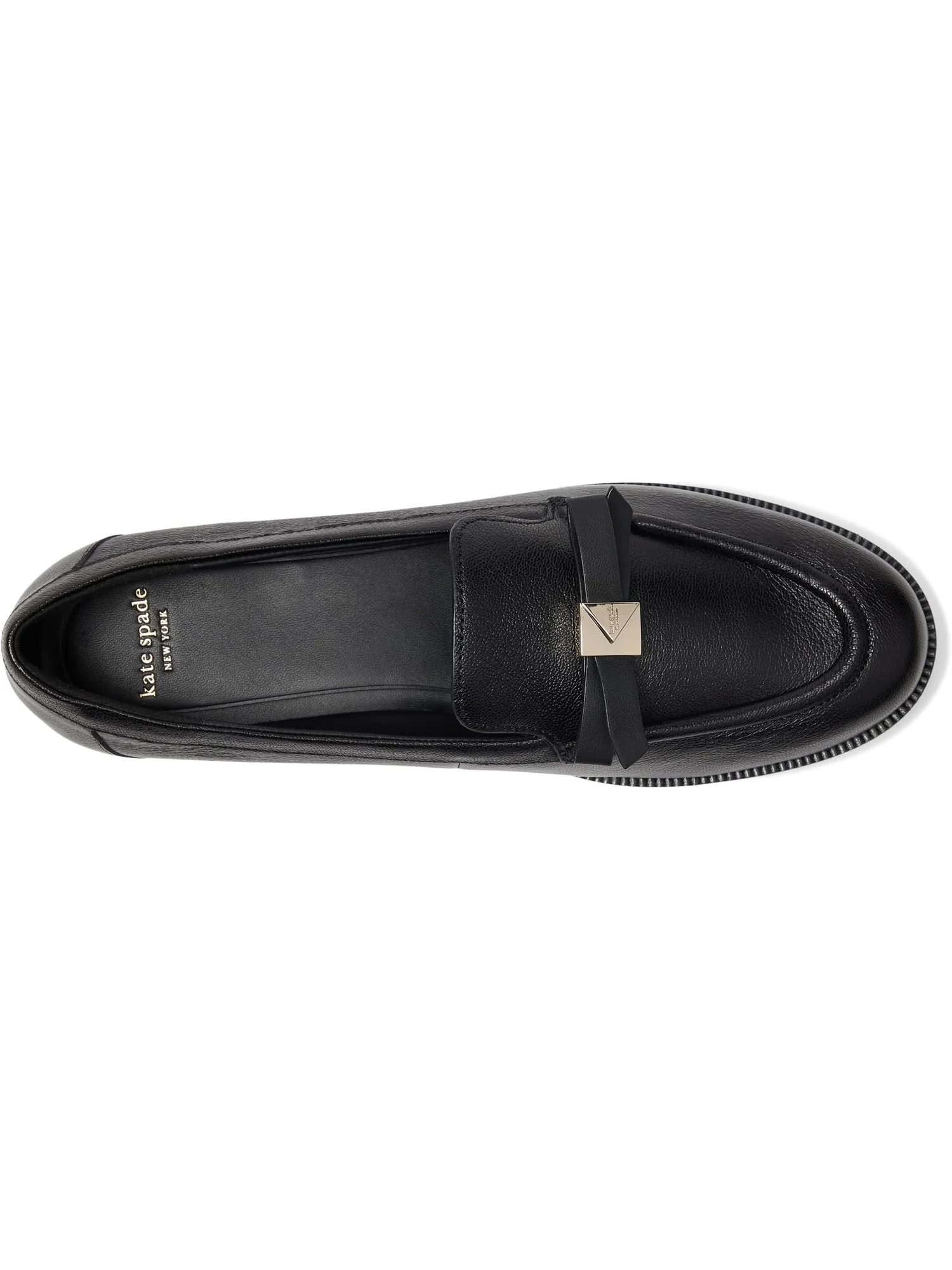 Лоферы Kate Spade New York Women's Deco Bow Pebbled Leather Loafers — изображение 2 из 7, черный