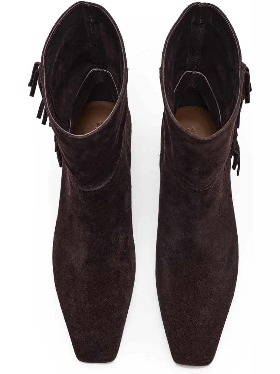 Ботинки Madewell Women's Lia Fringe Boots - Suede — изображение 2 из 7, карабовый