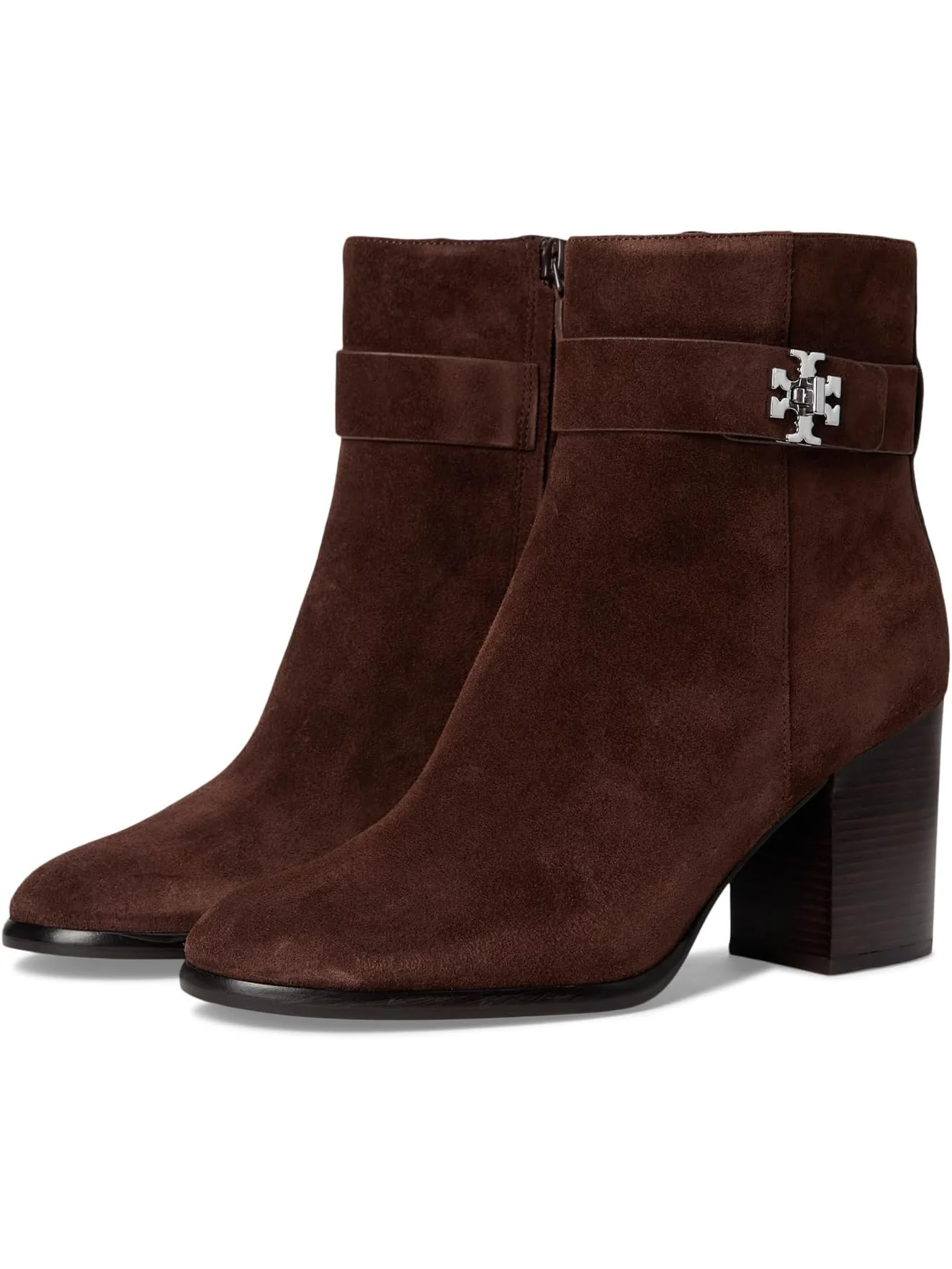 Ботинки Tory Burch Women's Turnlock Heeled Ankle Boot 80mm — изображение 1 из 7, коричневый