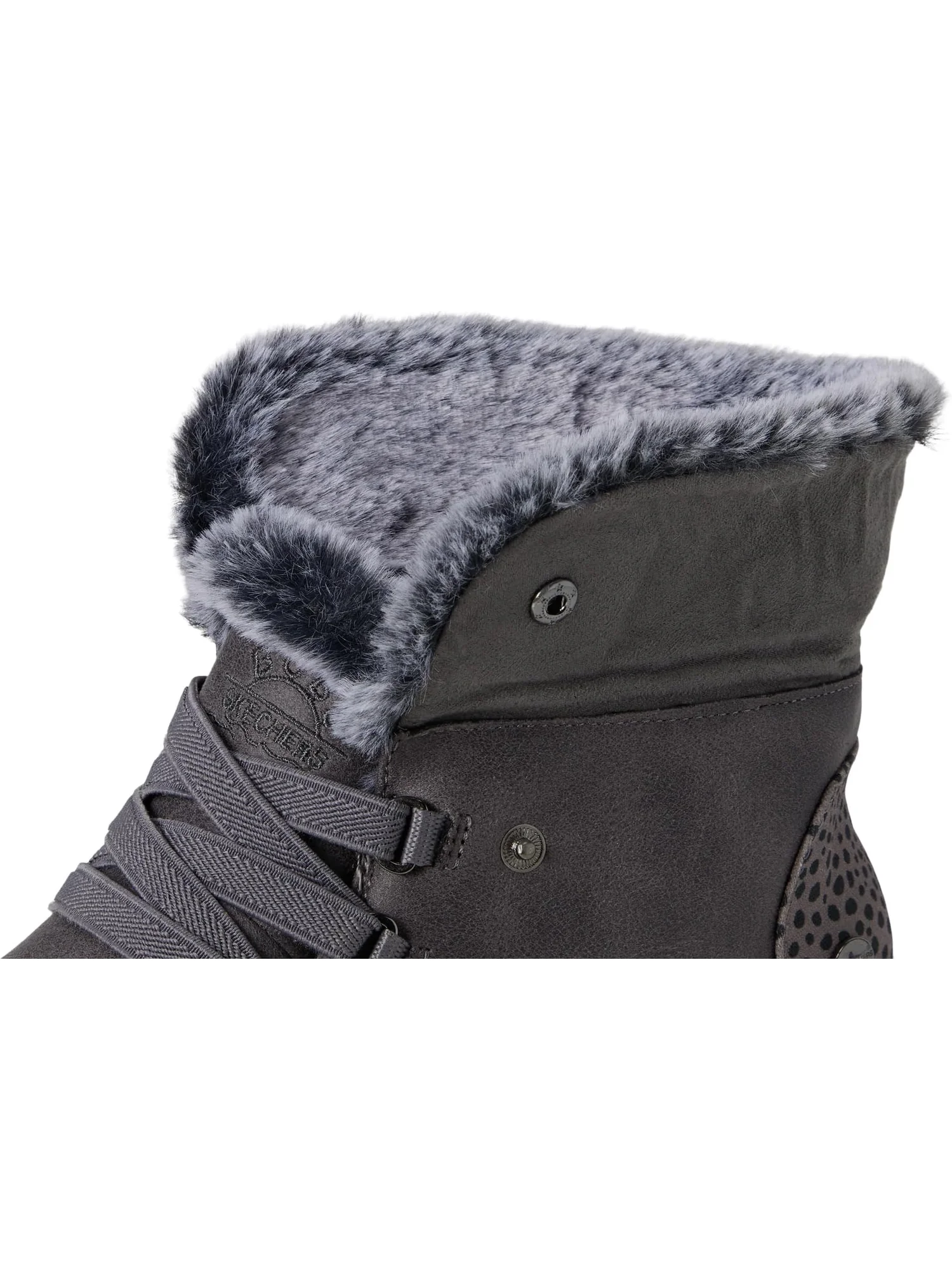 Кроссовки BOBS from SKECHERS Women's Hands Free Slip-ins Skip Cute Wave - Fur Fancies — изображение 6 из 7, темно-серый