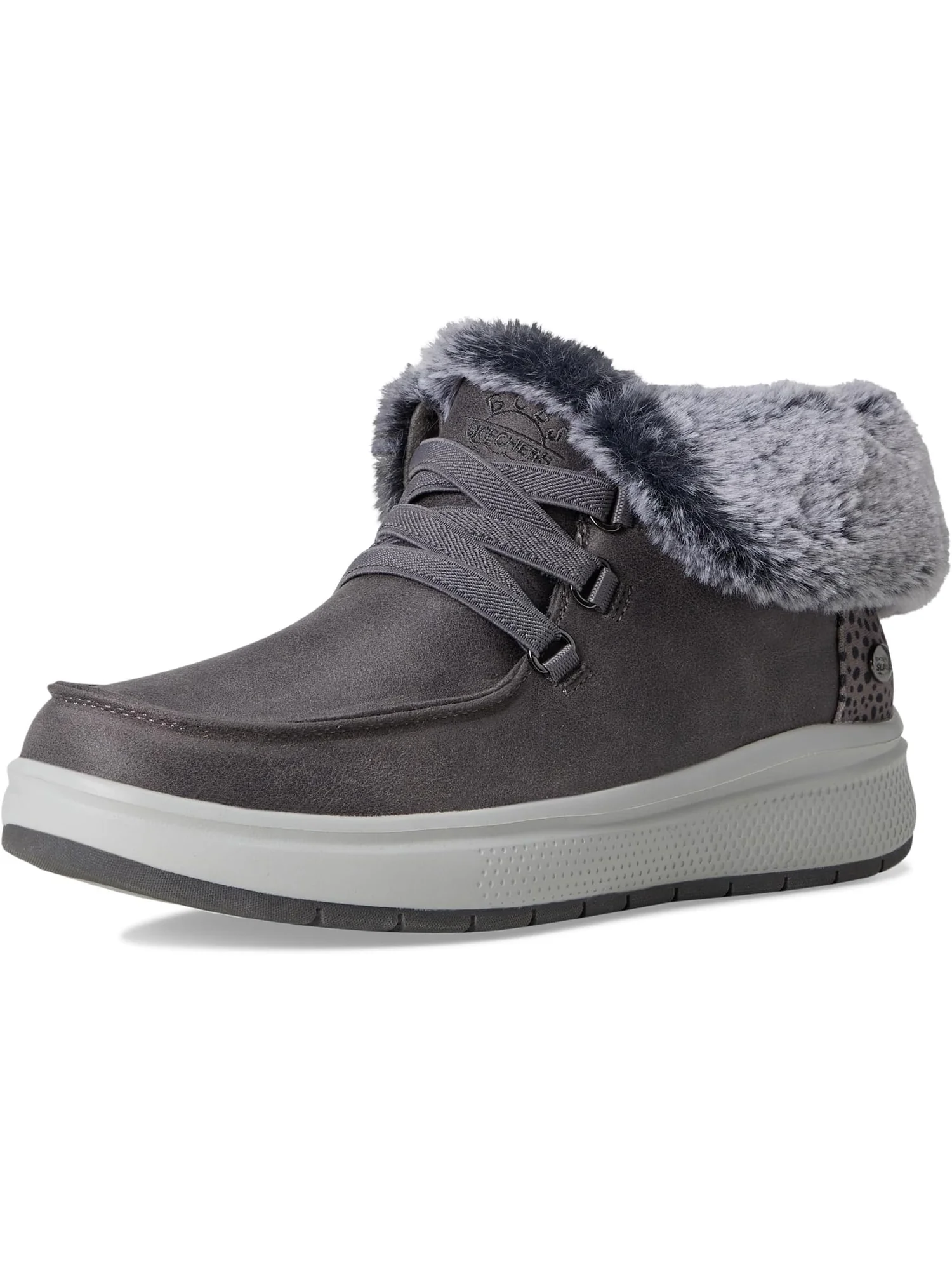 Кроссовки BOBS from SKECHERS Women's Hands Free Slip-ins Skip Cute Wave - Fur Fancies — изображение 7 из 7, темно-серый