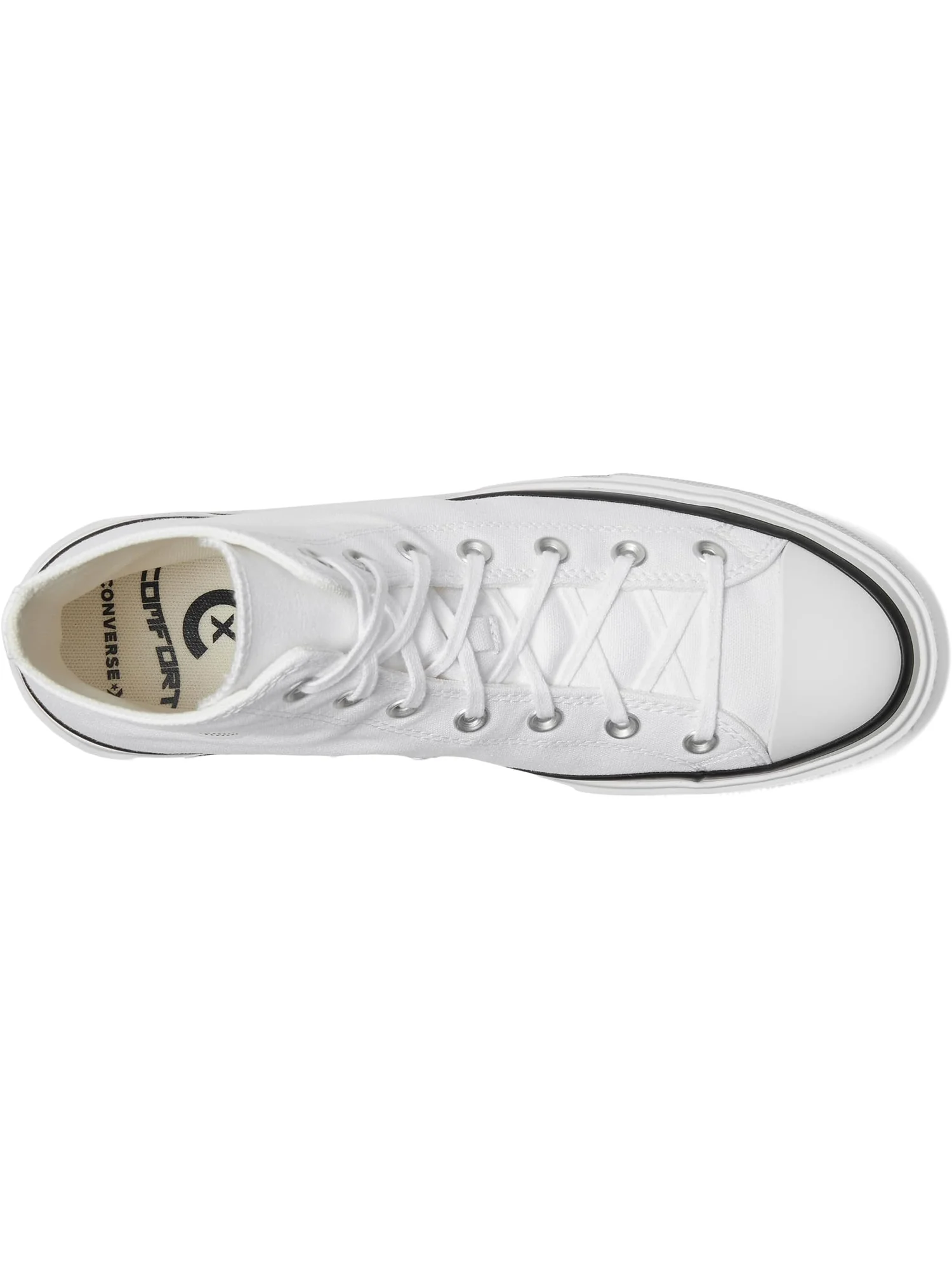 Кроссовки Converse Unisex Chuck Taylor All Star Lift Double Stack — изображение 2 из 7, белый/черный/белый