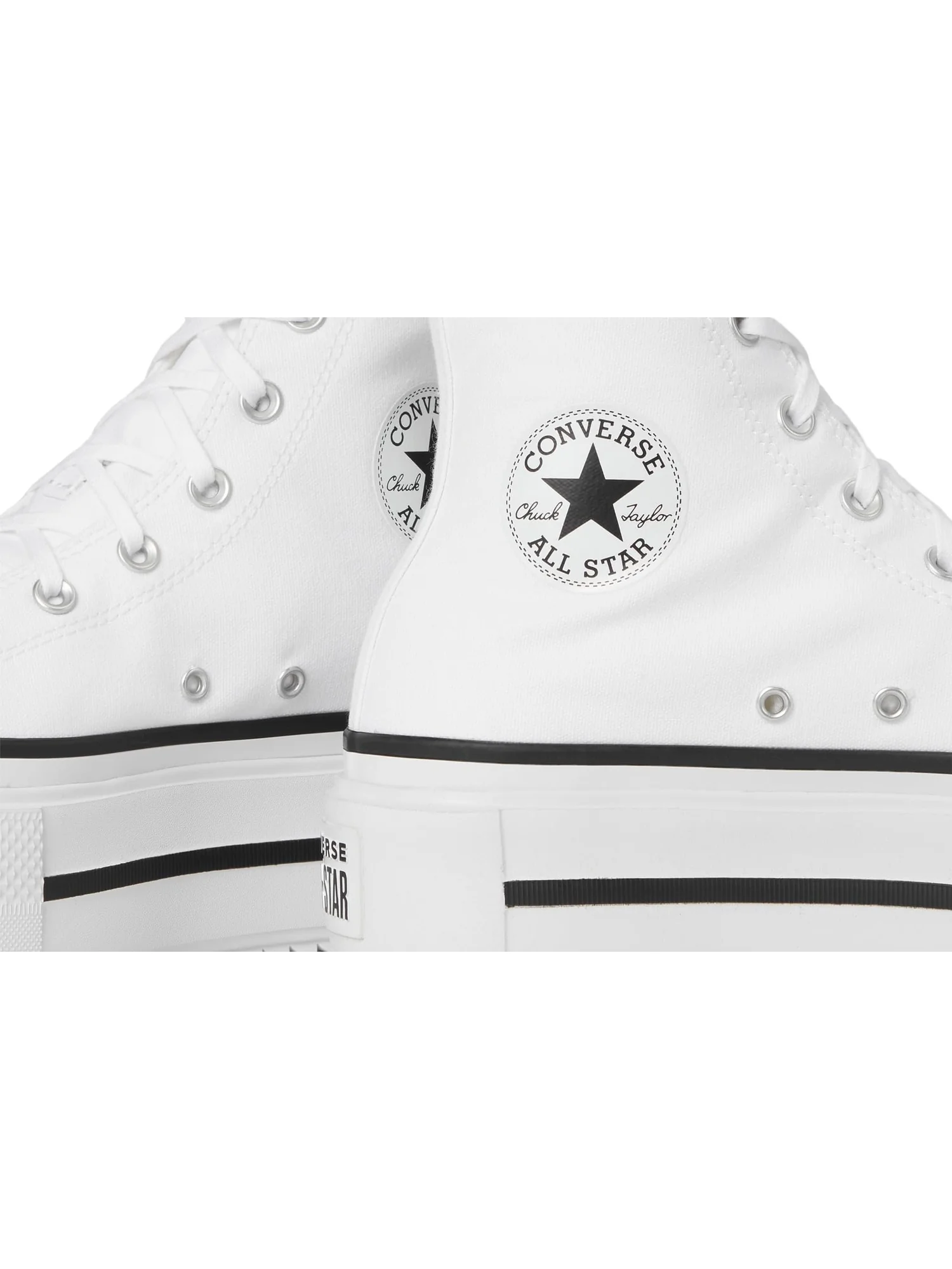 Кроссовки Converse Unisex Chuck Taylor All Star Lift Double Stack — изображение 6 из 7, белый/черный/белый