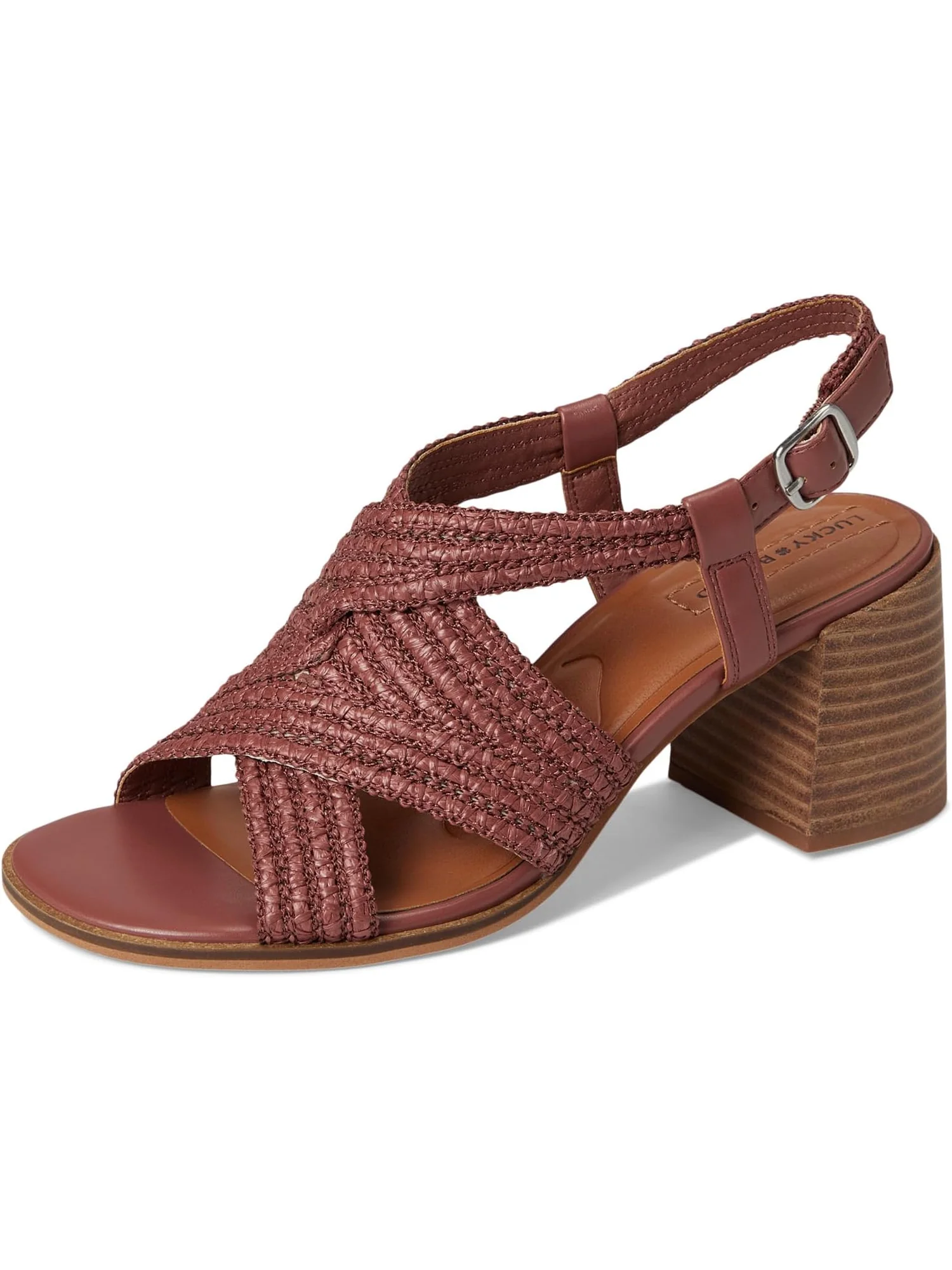 Туфли Lucky Brand Women's Sasina Cut Out Heeled Sandals — изображение 7 из 7, розовый