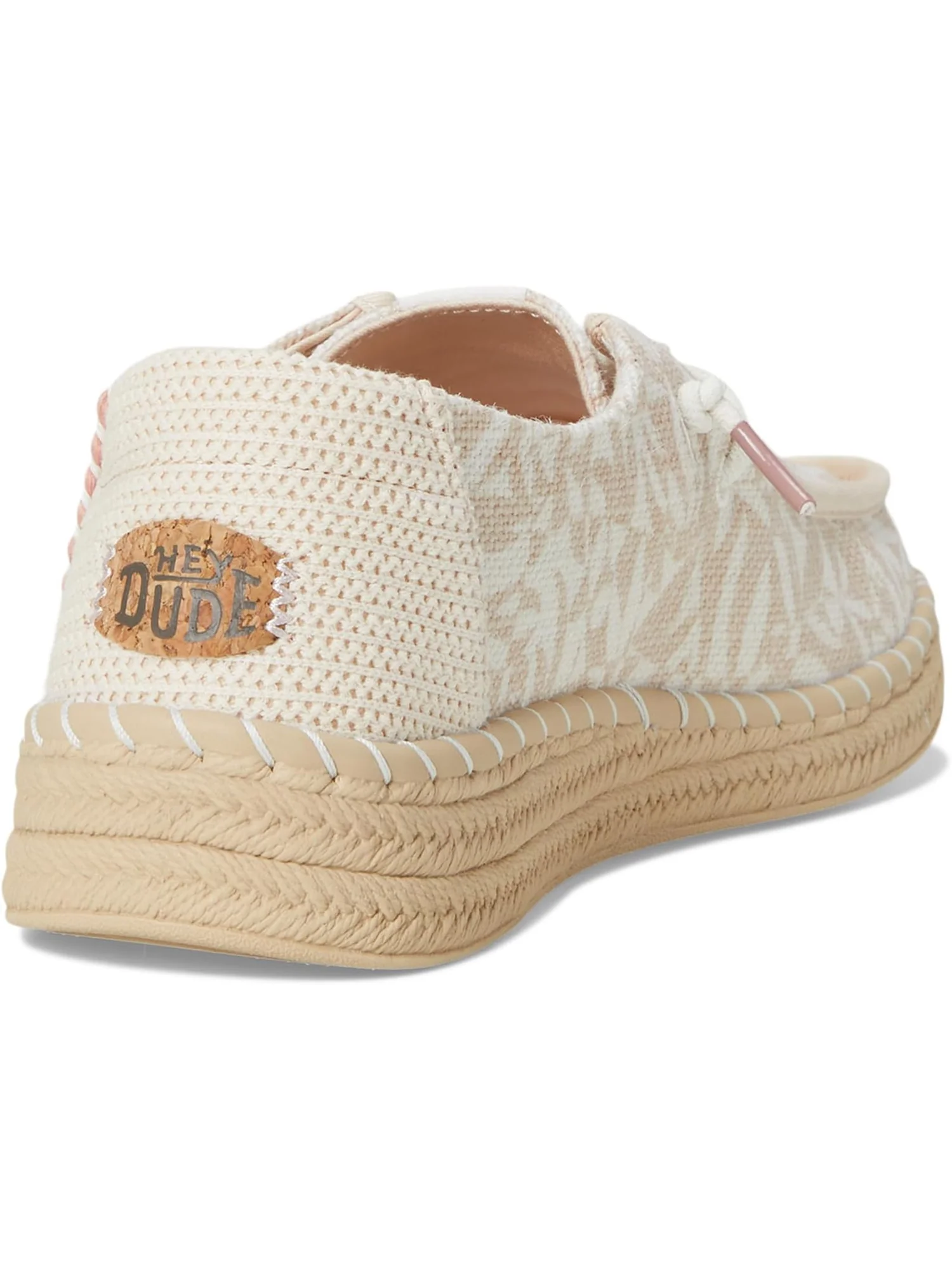 Лоферы Hey Dude Women's Wendy Espadrille Retro Palm — изображение 5 из 7, бледный розовый/белый