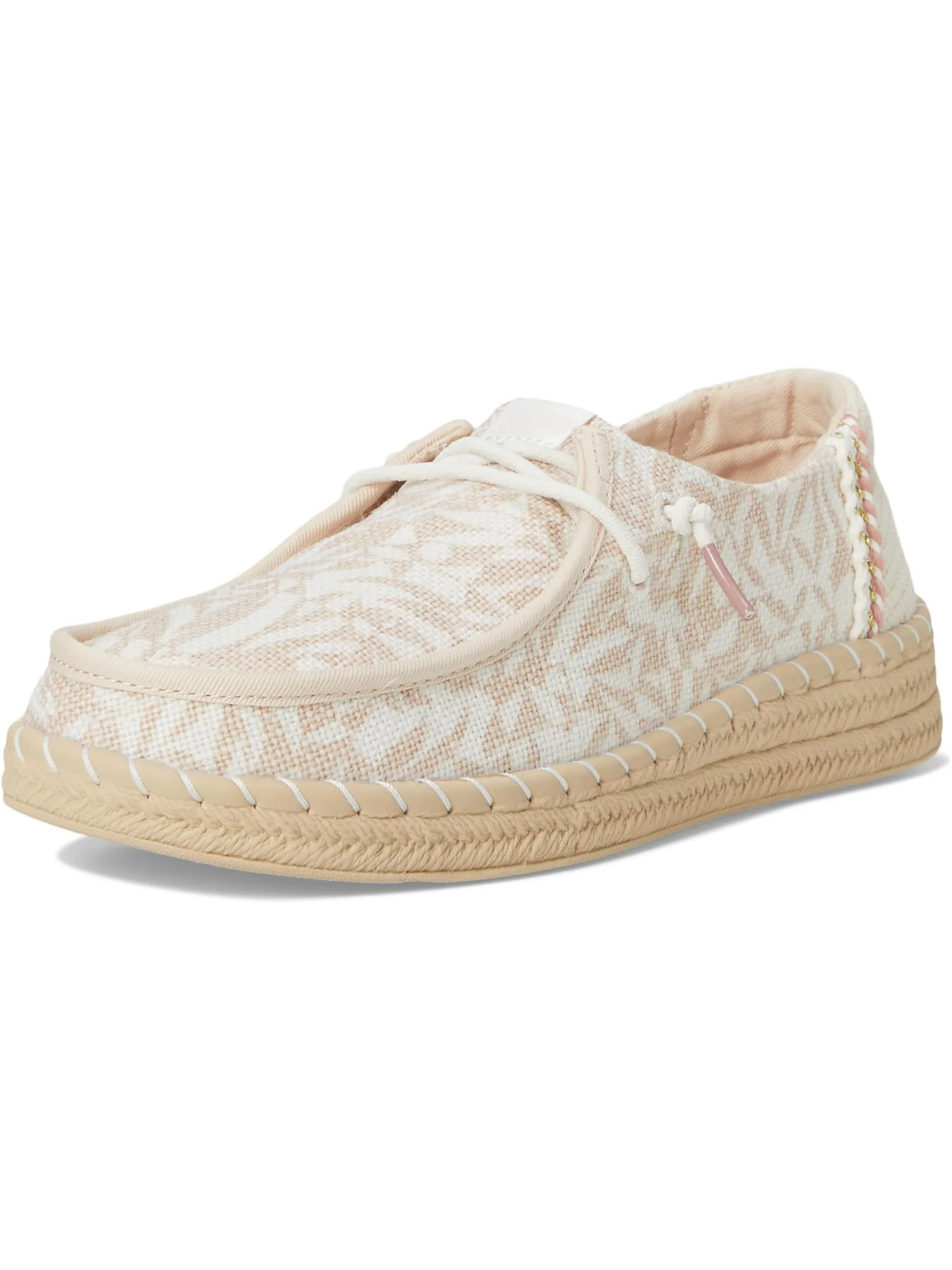 Лоферы Hey Dude Women's Wendy Espadrille Retro Palm — изображение 7 из 7, бледный розовый/белый
