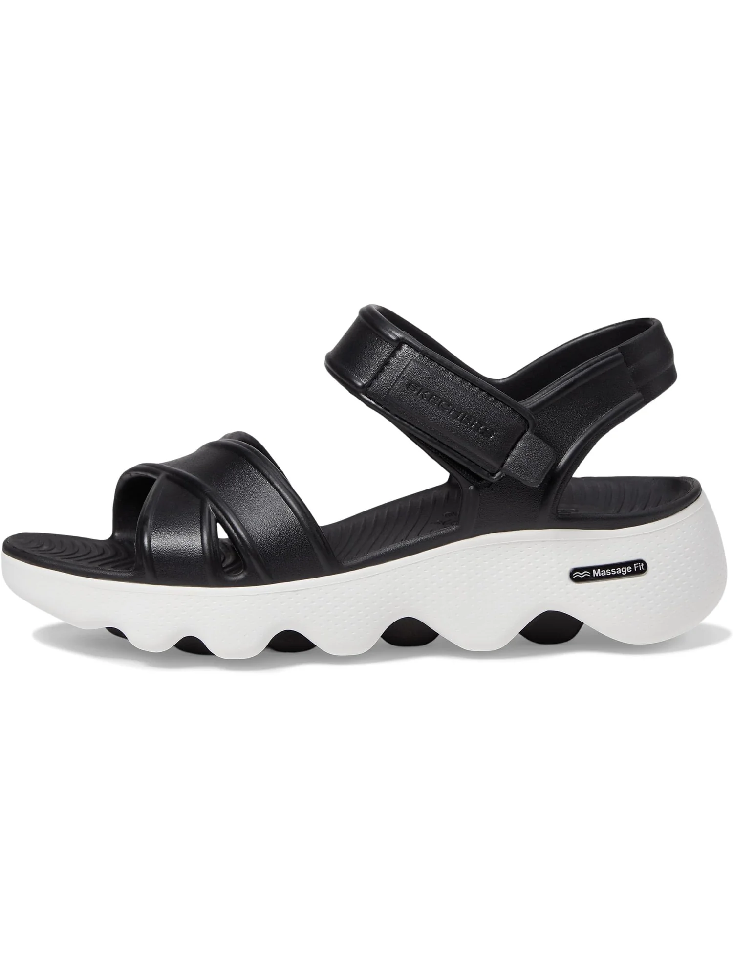Сандалии SKECHERS Women's Foamies Massage Fit - Heartfelt — изображение 4 из 5, черный/белый
