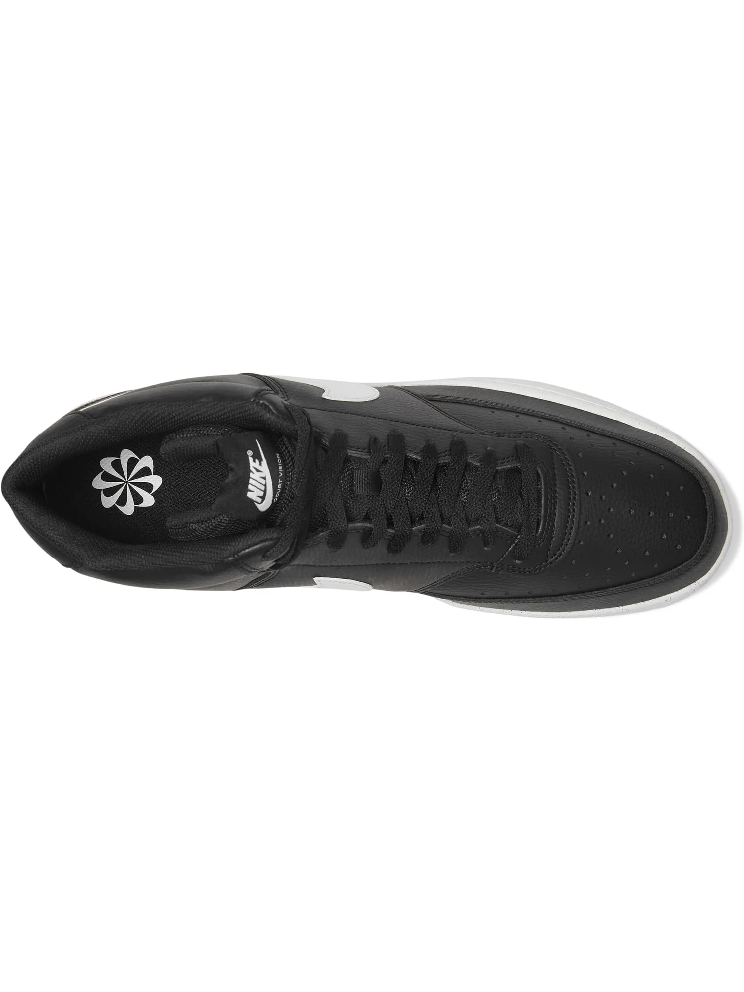 Кроссовки Nike Men's Court Vision Mid Next Nature — изображение 2 из 7, черный/белый/черный